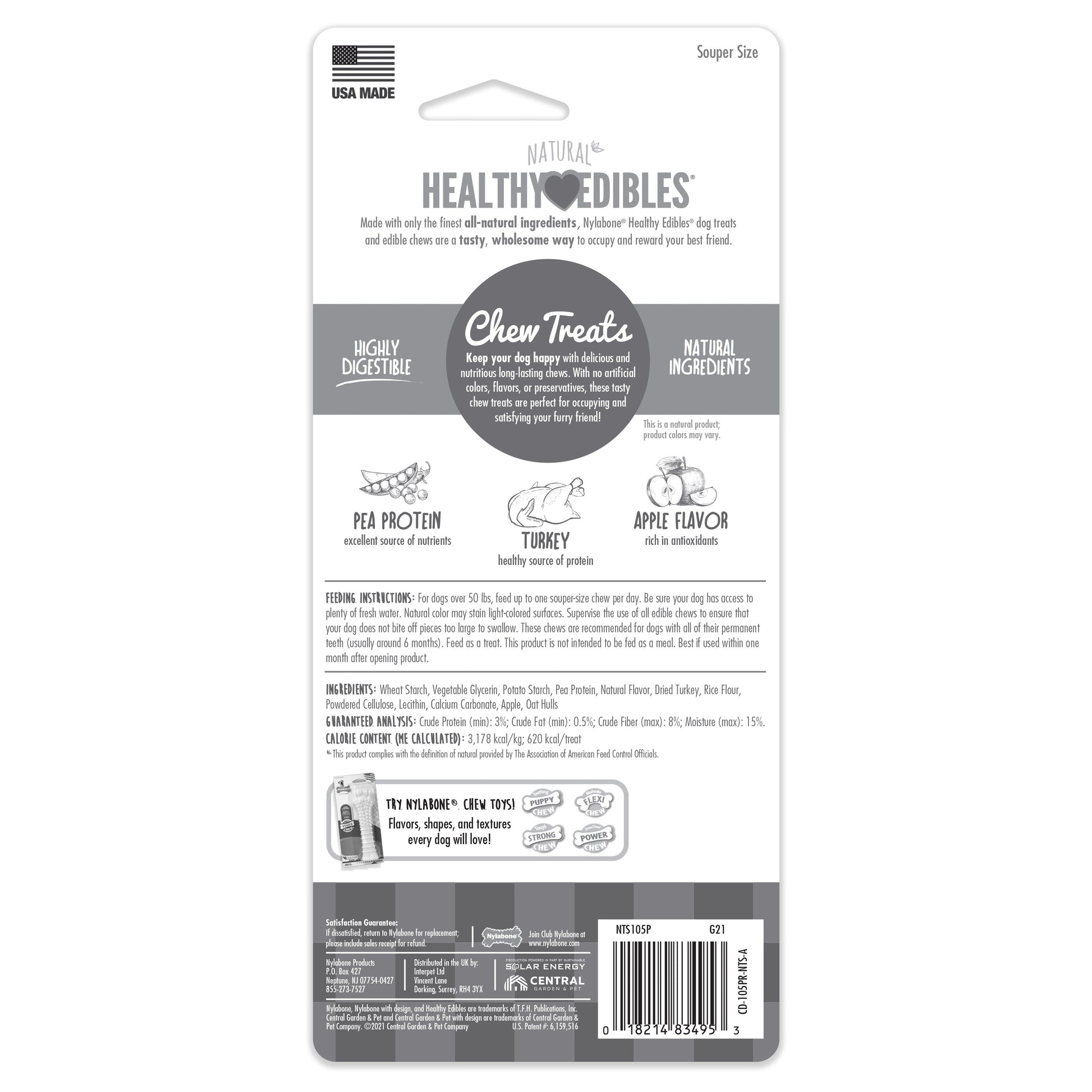 Nylabone Healthy Edibles All-Natural Long Lasting Dog Chew Treats, view 8