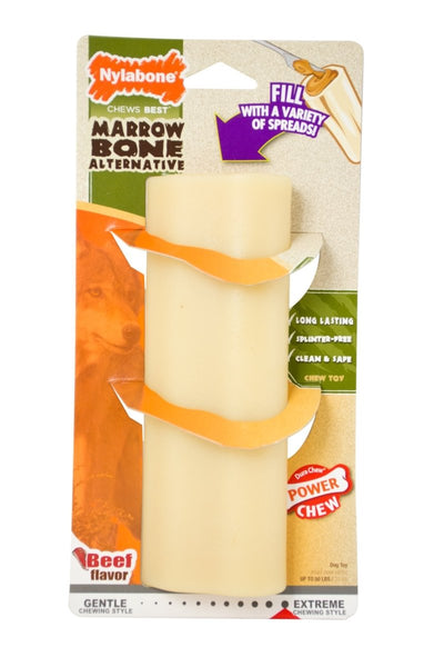 Nylabone Power Chew Giant Marrow Bone Alternative Beef Flavor Dog Chew Toy Beef Large/Giant - up to 50 lb - Pets Perfect