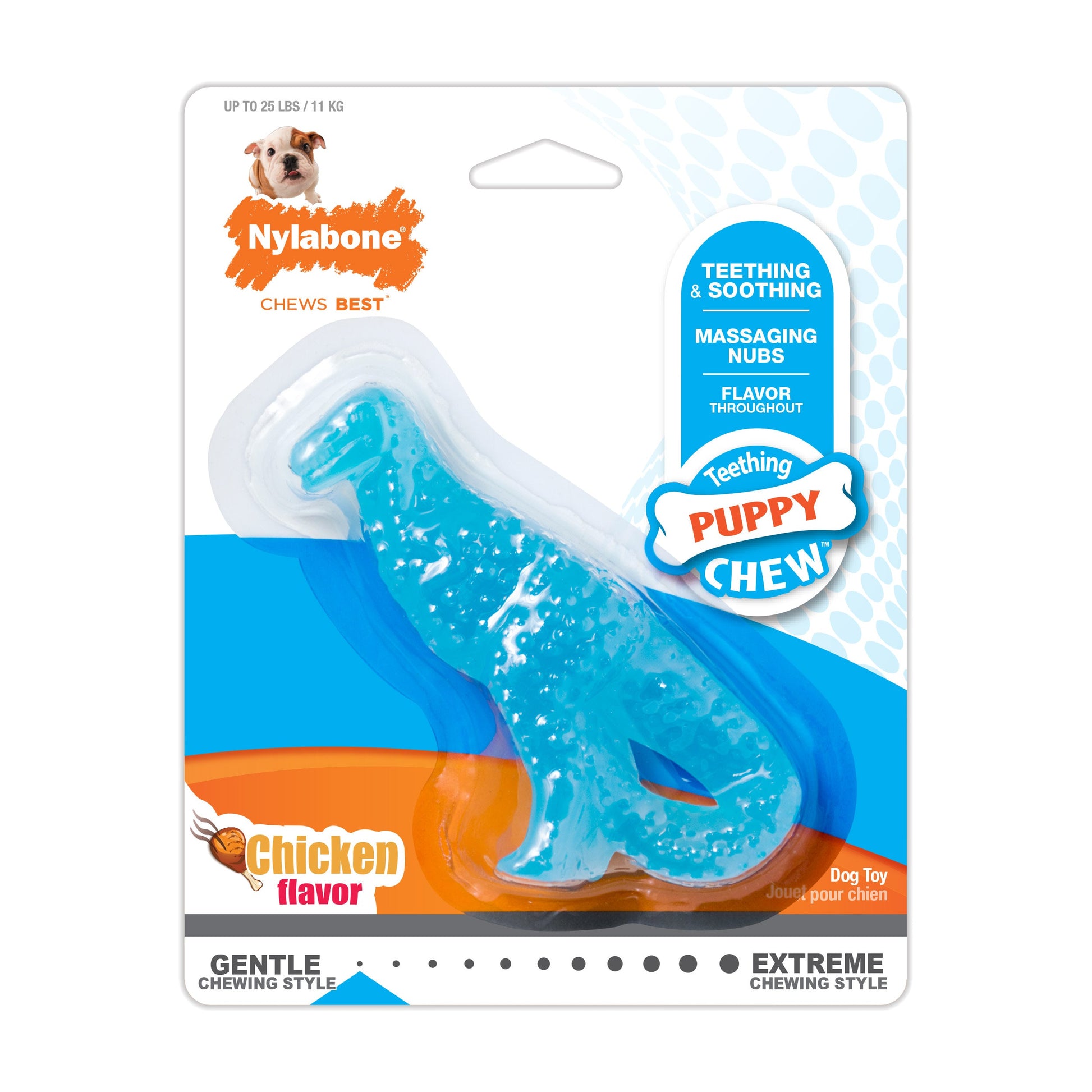 Nylabone Puppy Dental Dinosaur Chew Dog Toy for Teething Puppies
