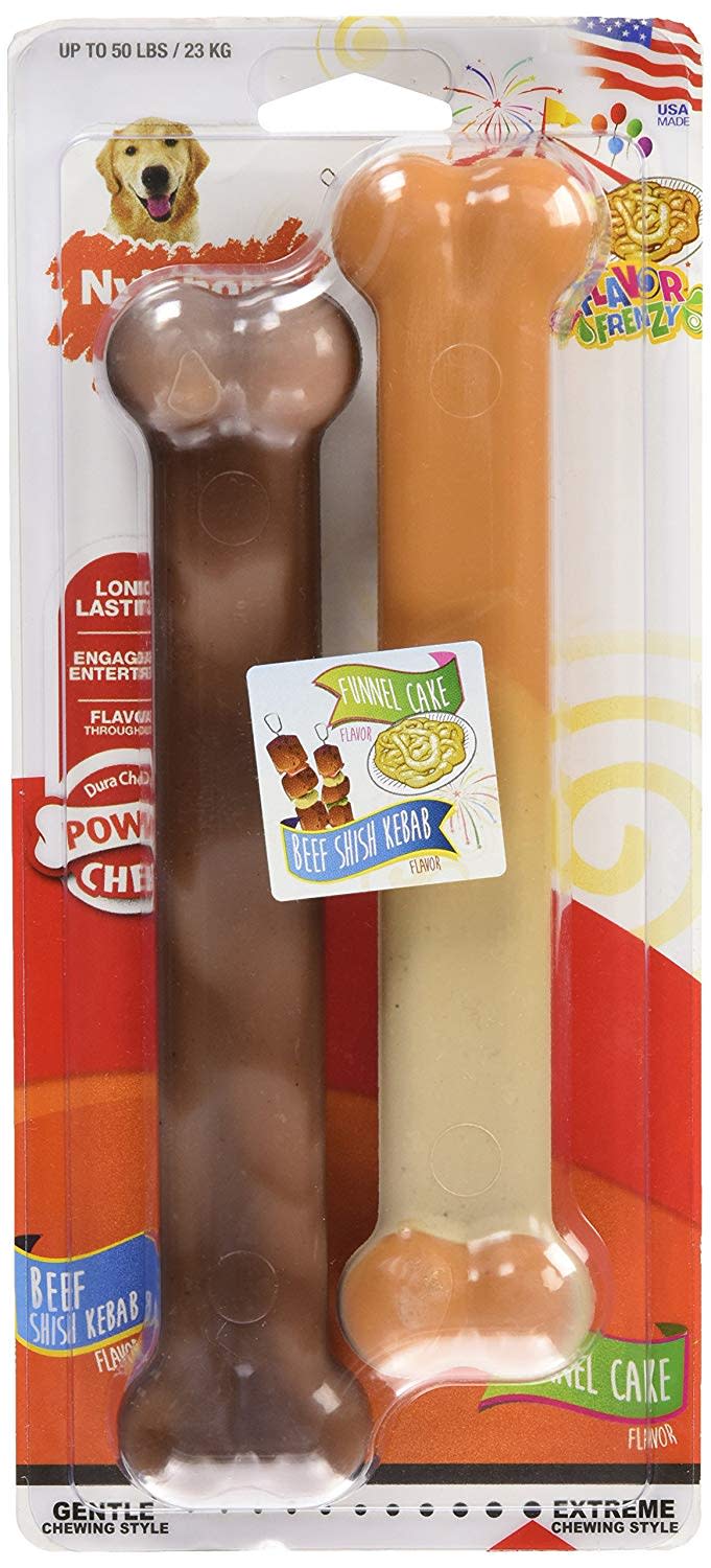 Nylabone Power Chew Flavor Frenzy Durable Dog Chew Toys Twin Pack