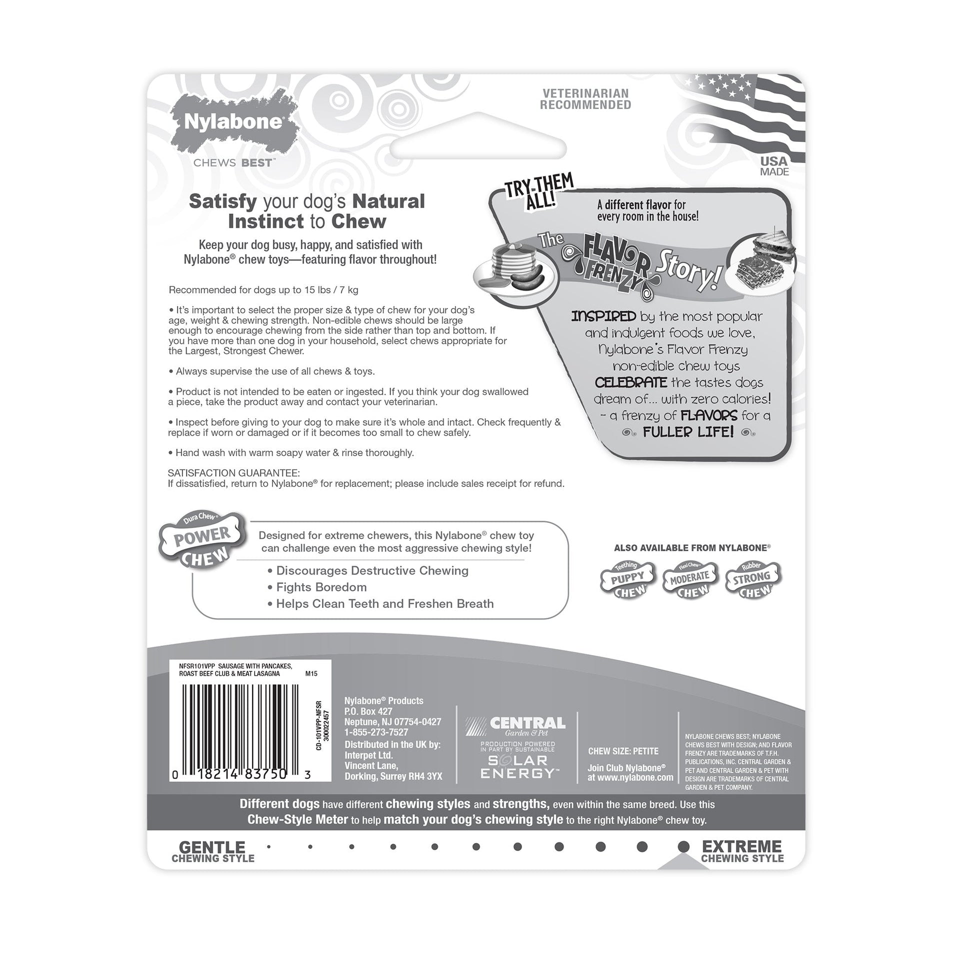 Nylabone Flavor Frenzy Power Dog Chew Triple Pack Pancakes Sausage, view 7