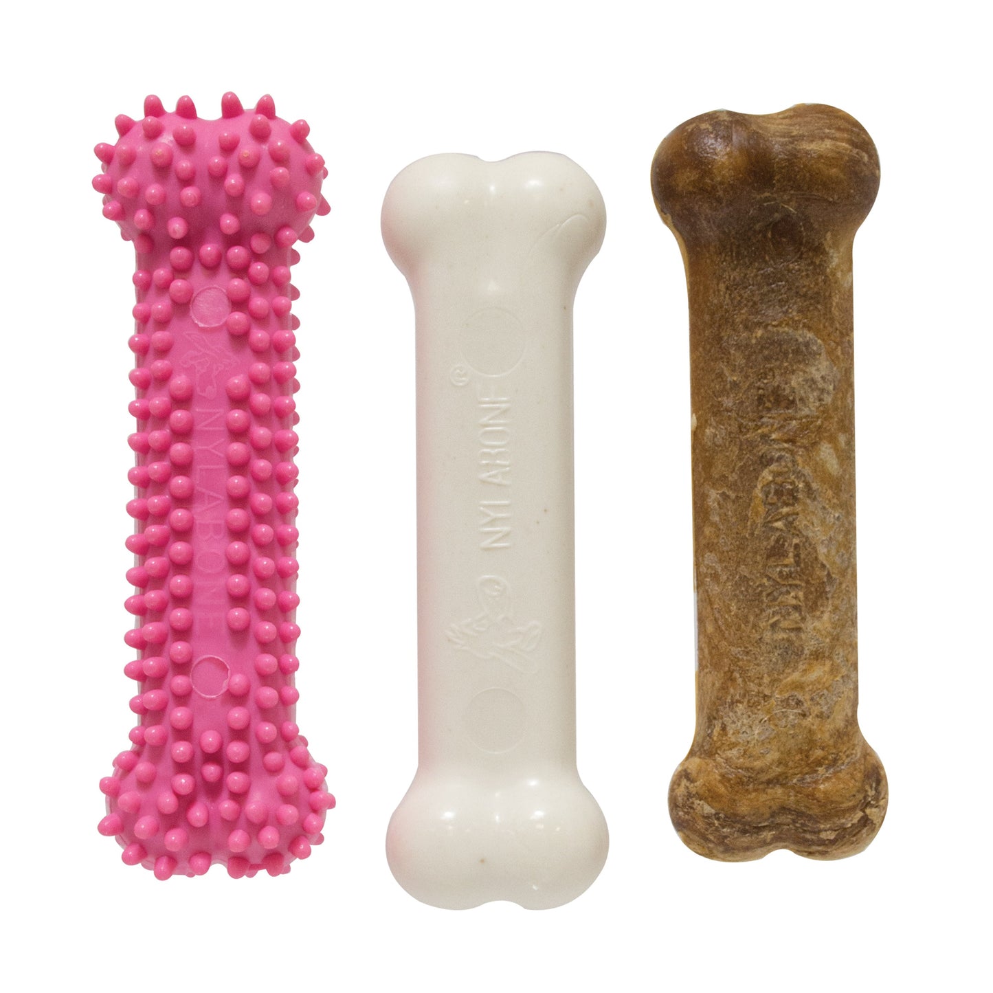 Nylabone Puppy Chew Variety Dog Toy Treat Triple Pack Chicken Lamb, view 2