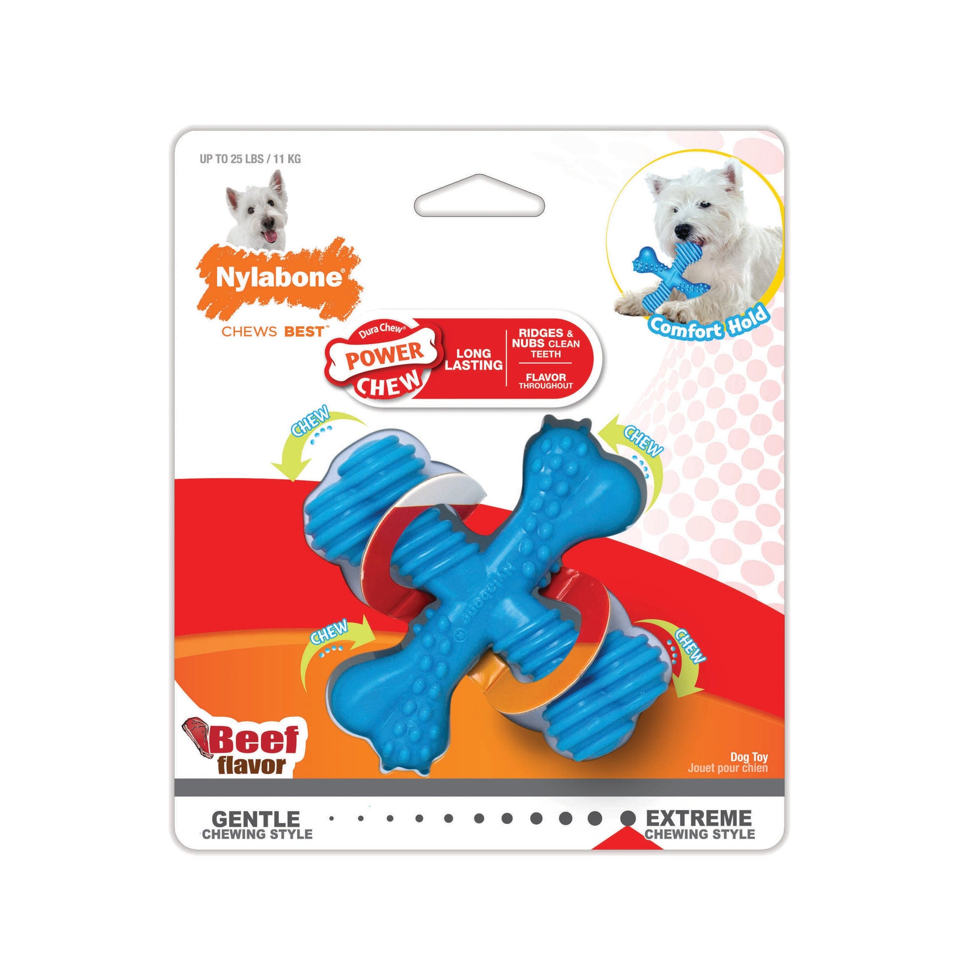 Nylabone Power Chew Comfort Hold x Bone Dog Toy Beef