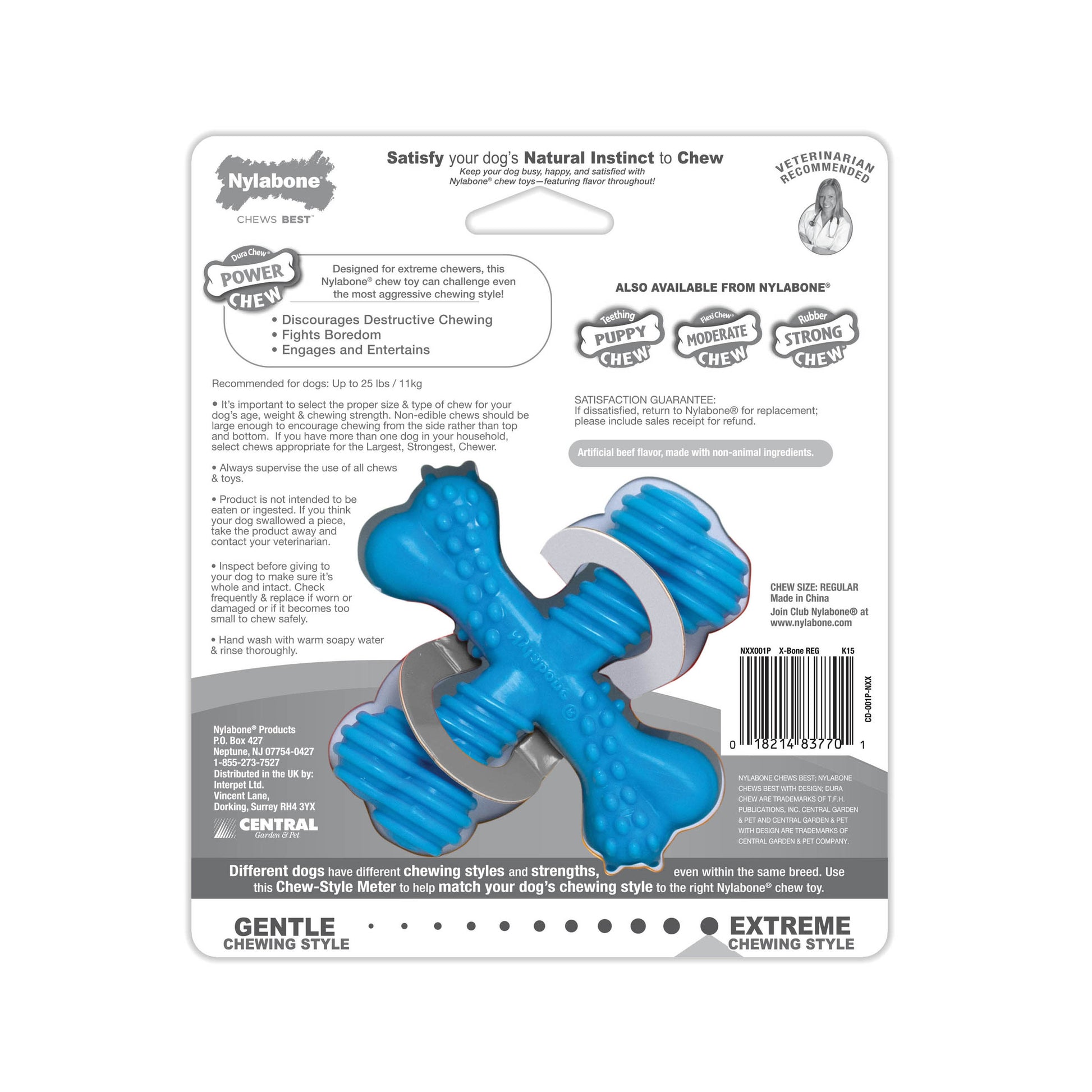 Nylabone Power Chew Comfort Hold x Bone Dog Toy Beef, view 8