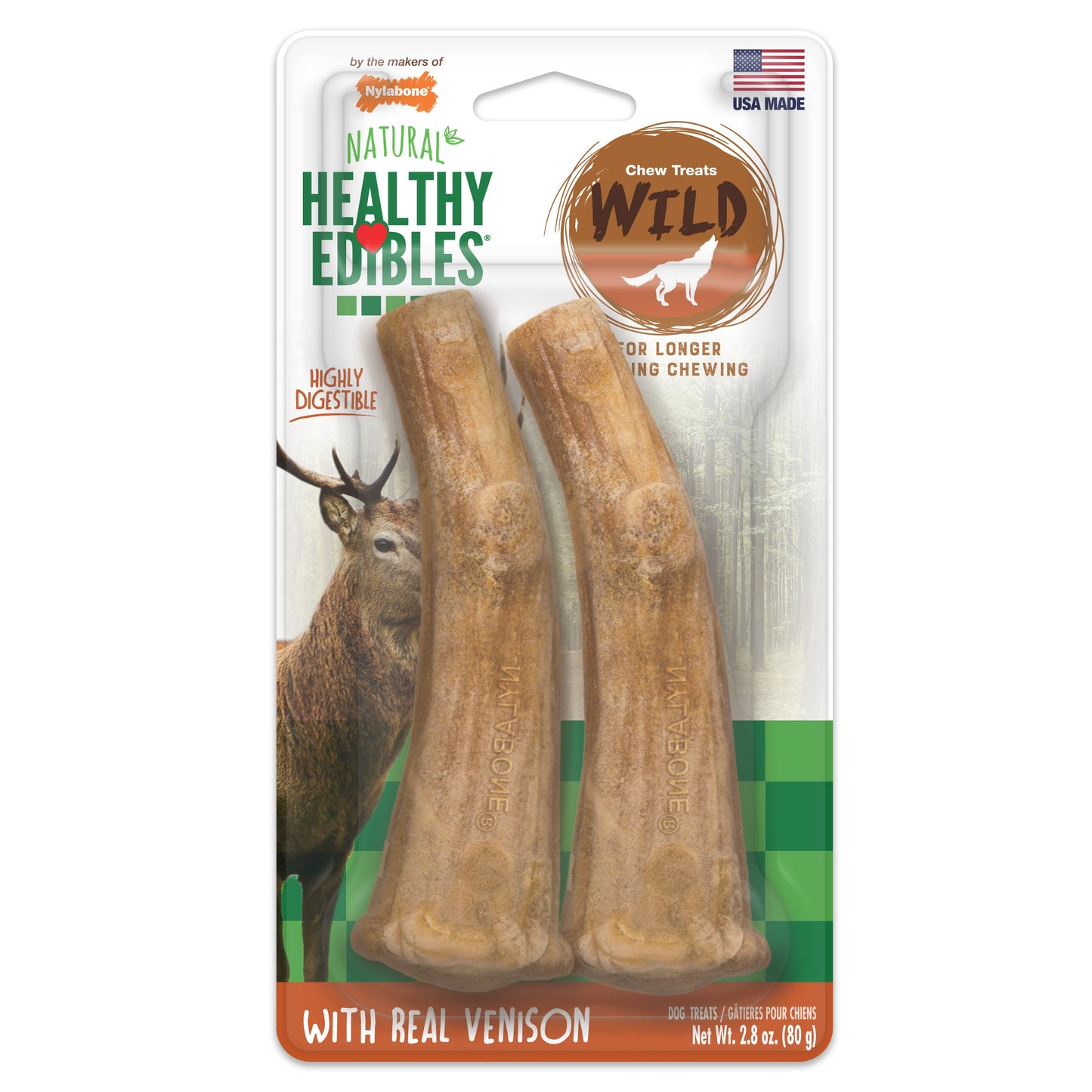 Nylabone Healthy Edibles WILD All-Natural Long Lasting Antler Dog Chew