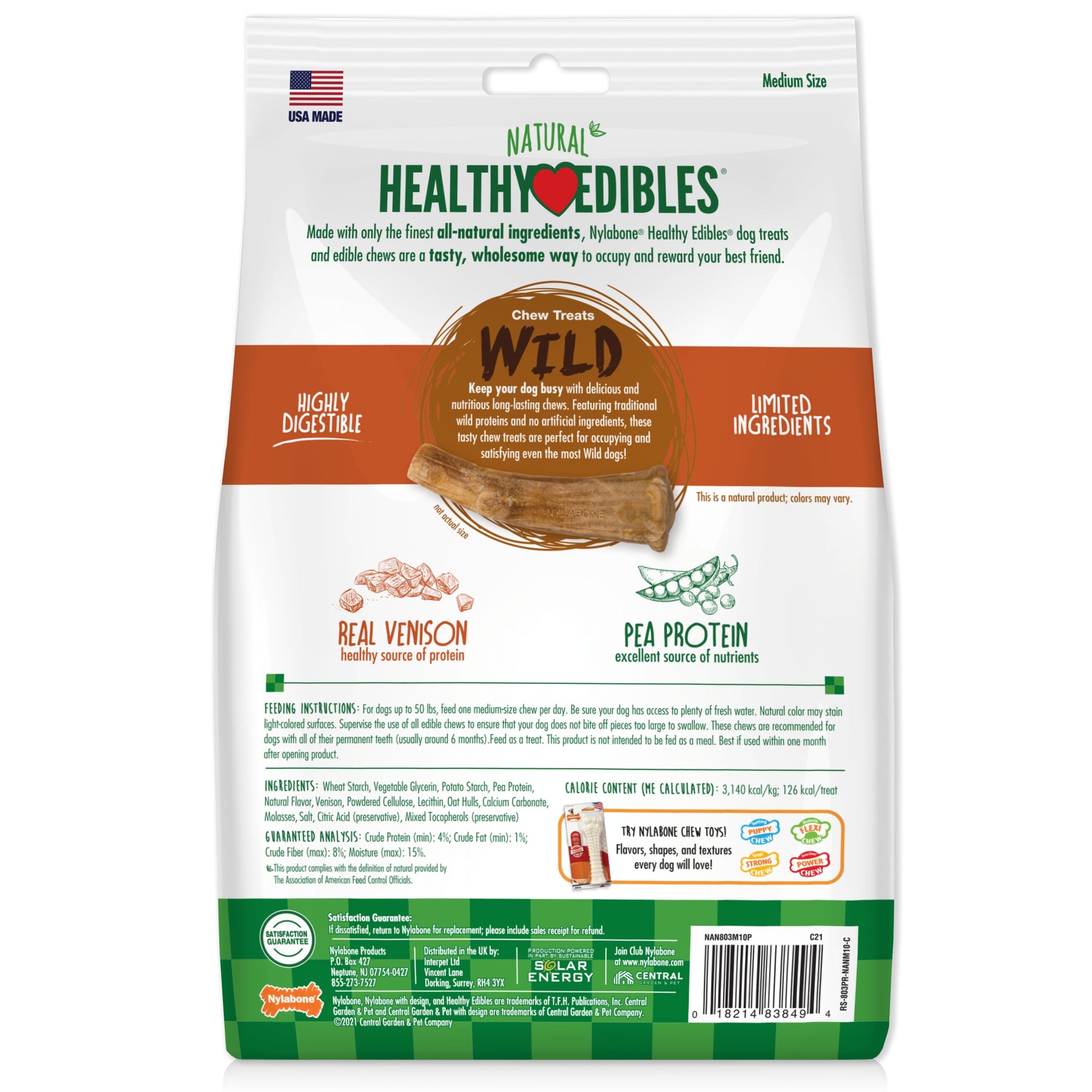 Nylabone Healthy Edibles WILD All-Natural Long Lasting Antler Dog Chew, view 7