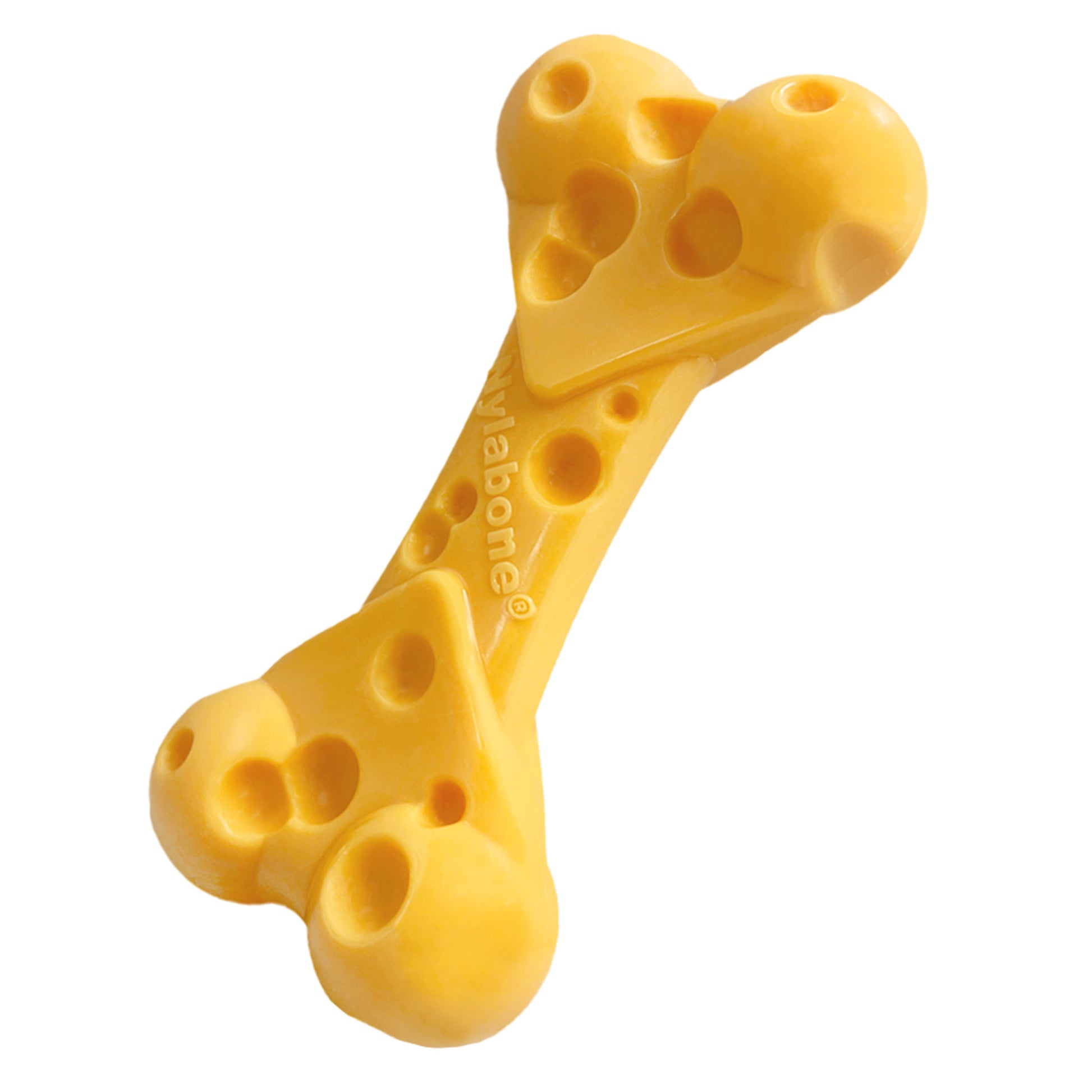 Nylabone Power Chew Cheese Dog Toy Cheese, Medium/Wolf up to, view 2