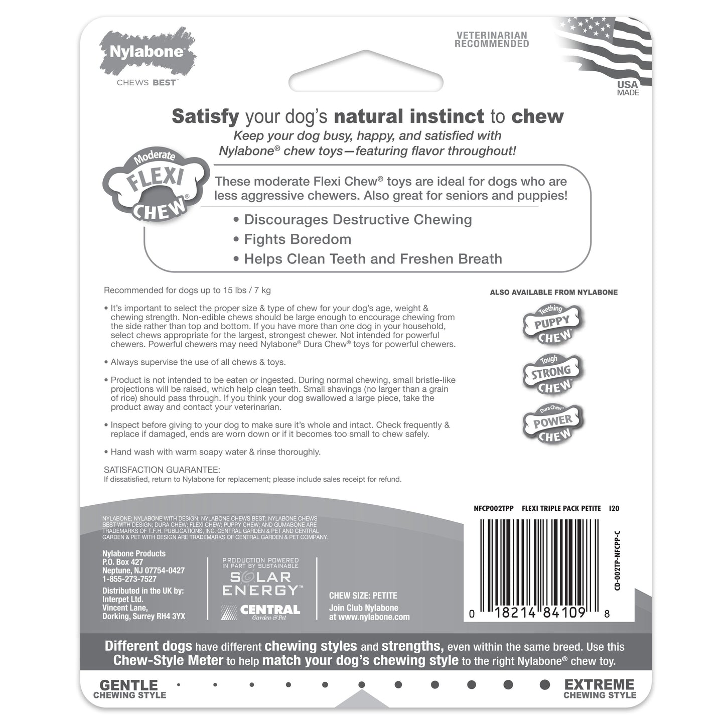 Nylabone FlexiChew Dog Dental Pack Peanut Butter Bacon, view 7