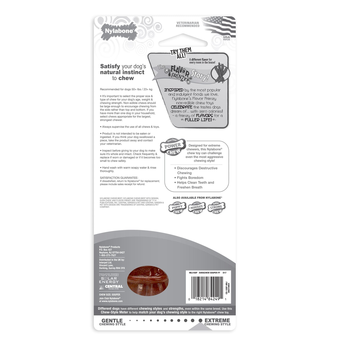 Nylabone Flavor Frenzy Power Chew Durable Dog Chew Toy Beef Jerky, view 8