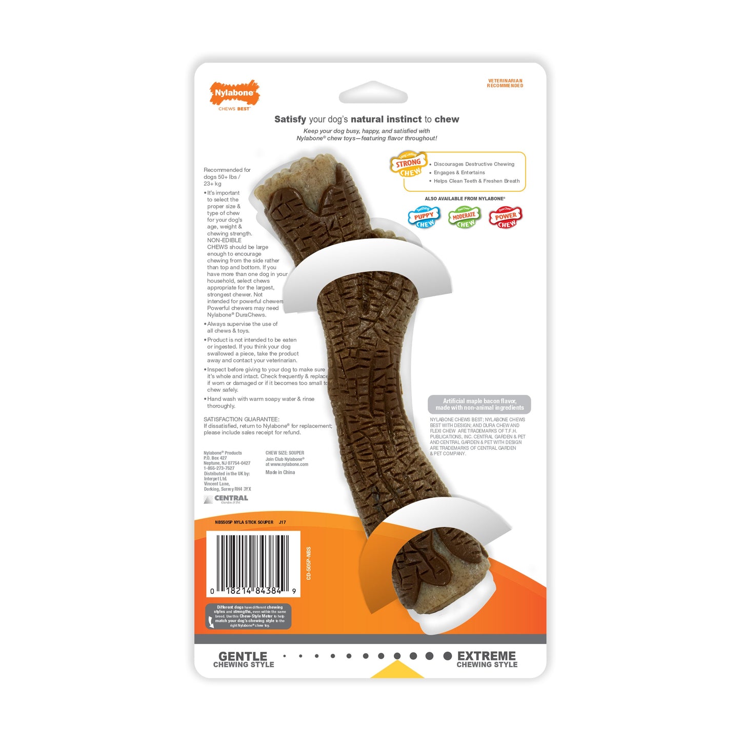Nylabone Strong Chew Real Wood Dog Stick Dog Toy X-Large/Souper 50 lb., view 8