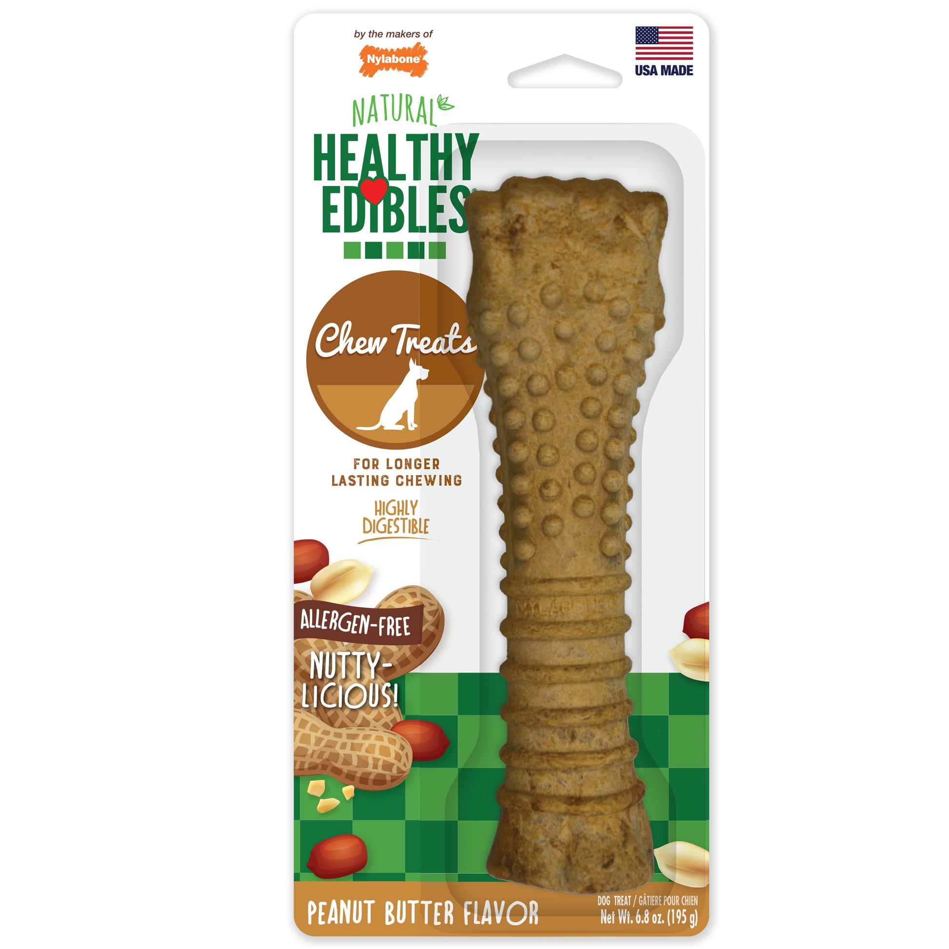 Nylabone Healthy Edibles All-Natural Long Lasting Dog Chew Treats 1 ct