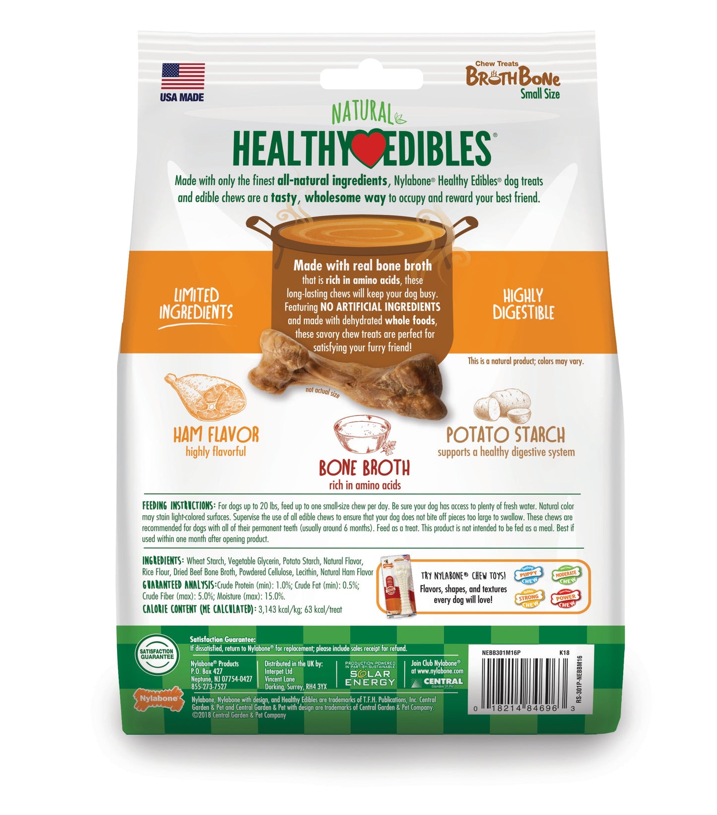 Nylabone Healthy Edibles Broth Bone All-Natural Long Lasting Dog Chew, view 9