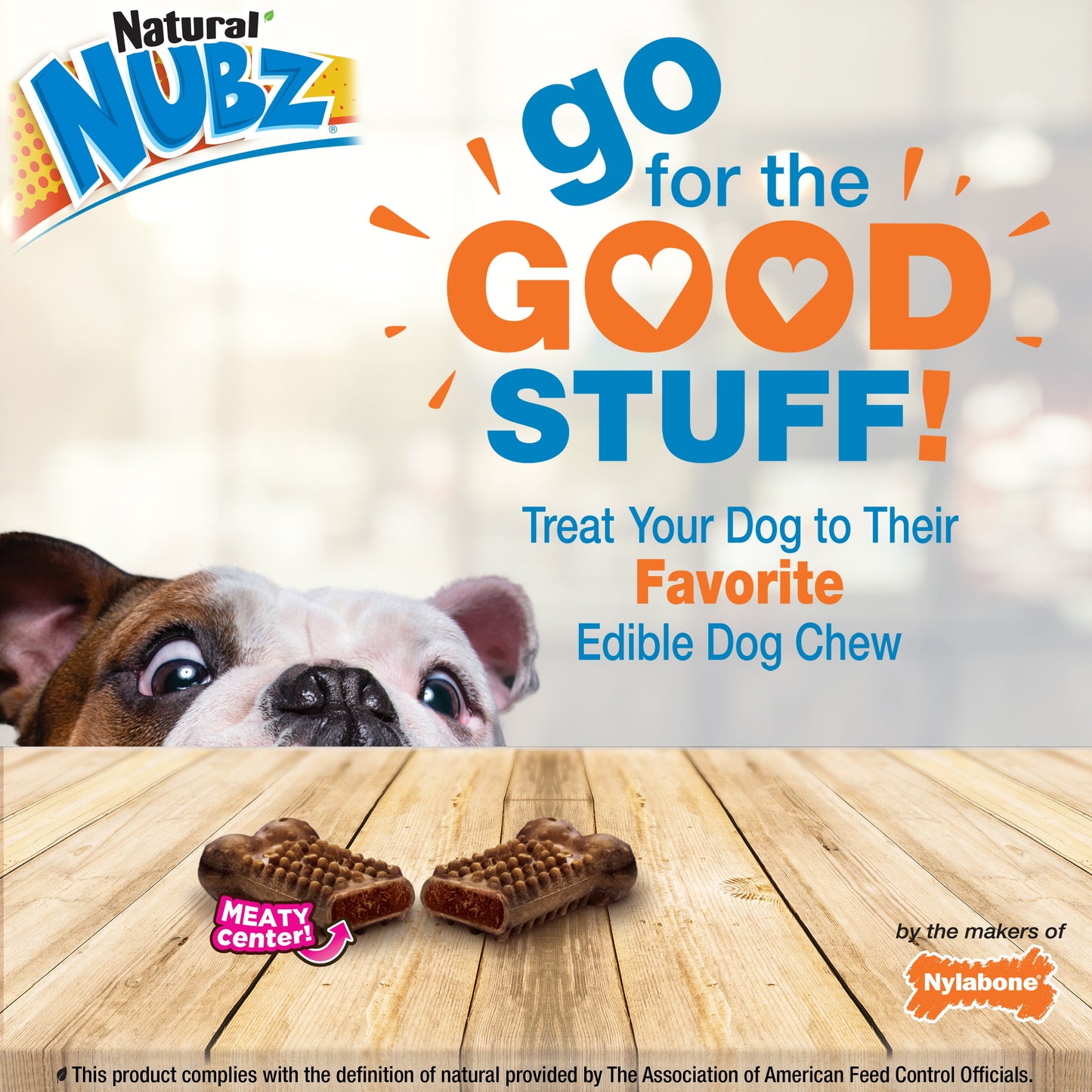 Nylabone Nubz Meaty Center Natural Long Lasting Edible Dog Chews Beef, view 3