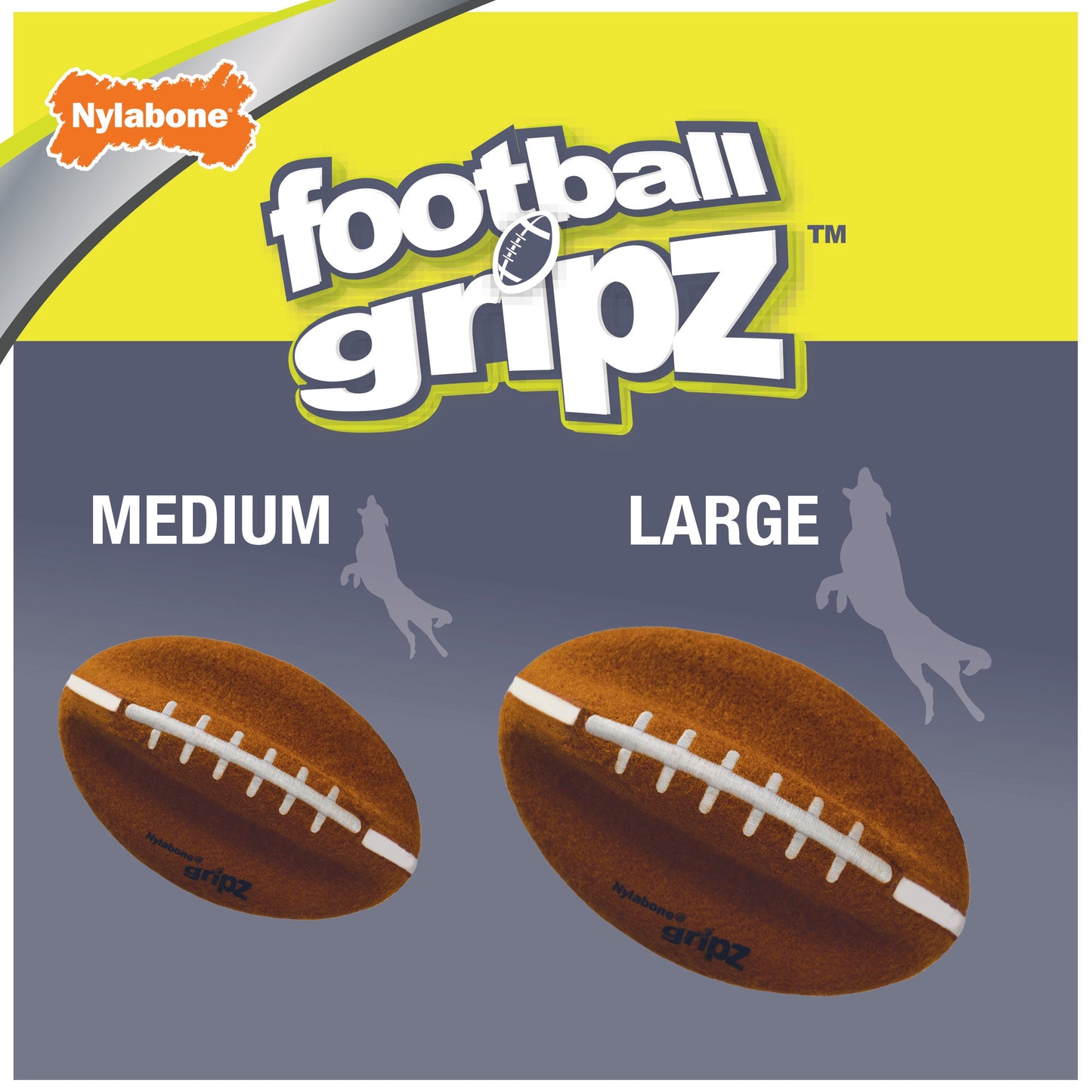 Nylabone Power Play Dog Football Gripz Large/Giant up to 50 lb. 8.5 in, view 4