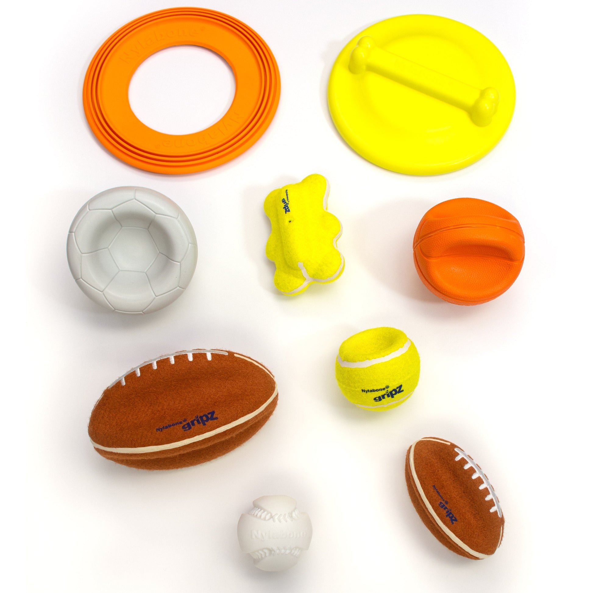 Nylabone Power Play Gripz Dog Soccer Ball Dog Toy Medium/Wolf up to 35, view 11
