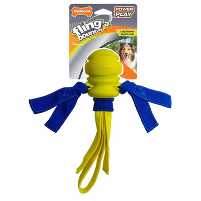 Nylabone Power Play Fling-a-Bounce Interactive Dog Toy Medium/Wolf, up to 35 lb - Pets Perfect