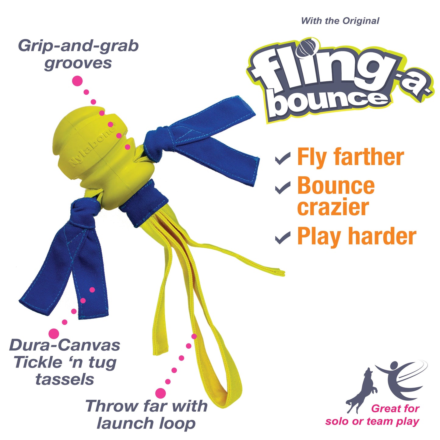 Nylabone Power Play FlingaBounce Interact. Dog Toy Large/Giant up to, view 3