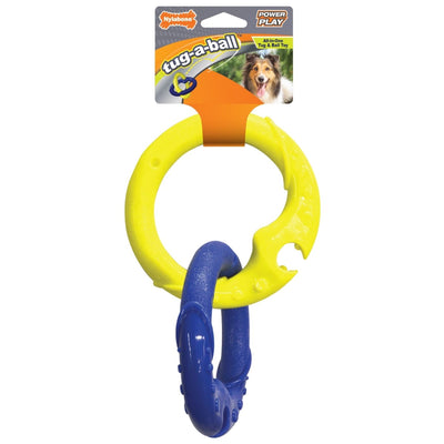 Nylabone Power Play Tug-a-Ball 2-in-1 Ball and Tug Dog Toy for Dogs Large/Giant - up to 50 lb - Pets Perfect