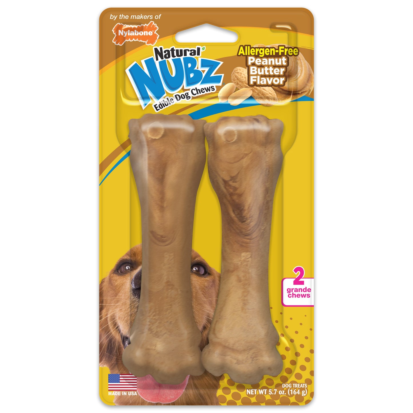 Nylabone Natural Nubz Dog Treats, Jumbo up to 50 lb. 2 ct