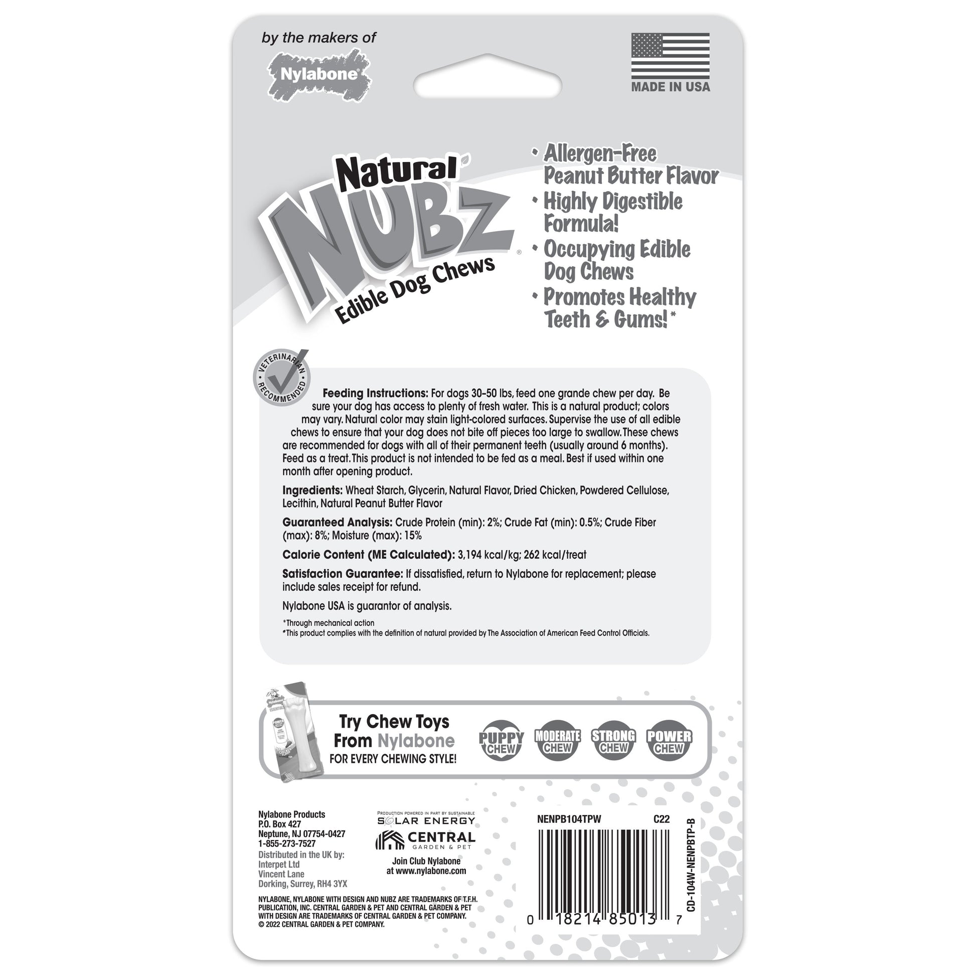 Nylabone Natural Nubz Dog Treats, Jumbo up to 50 lb. 2 ct, view 7