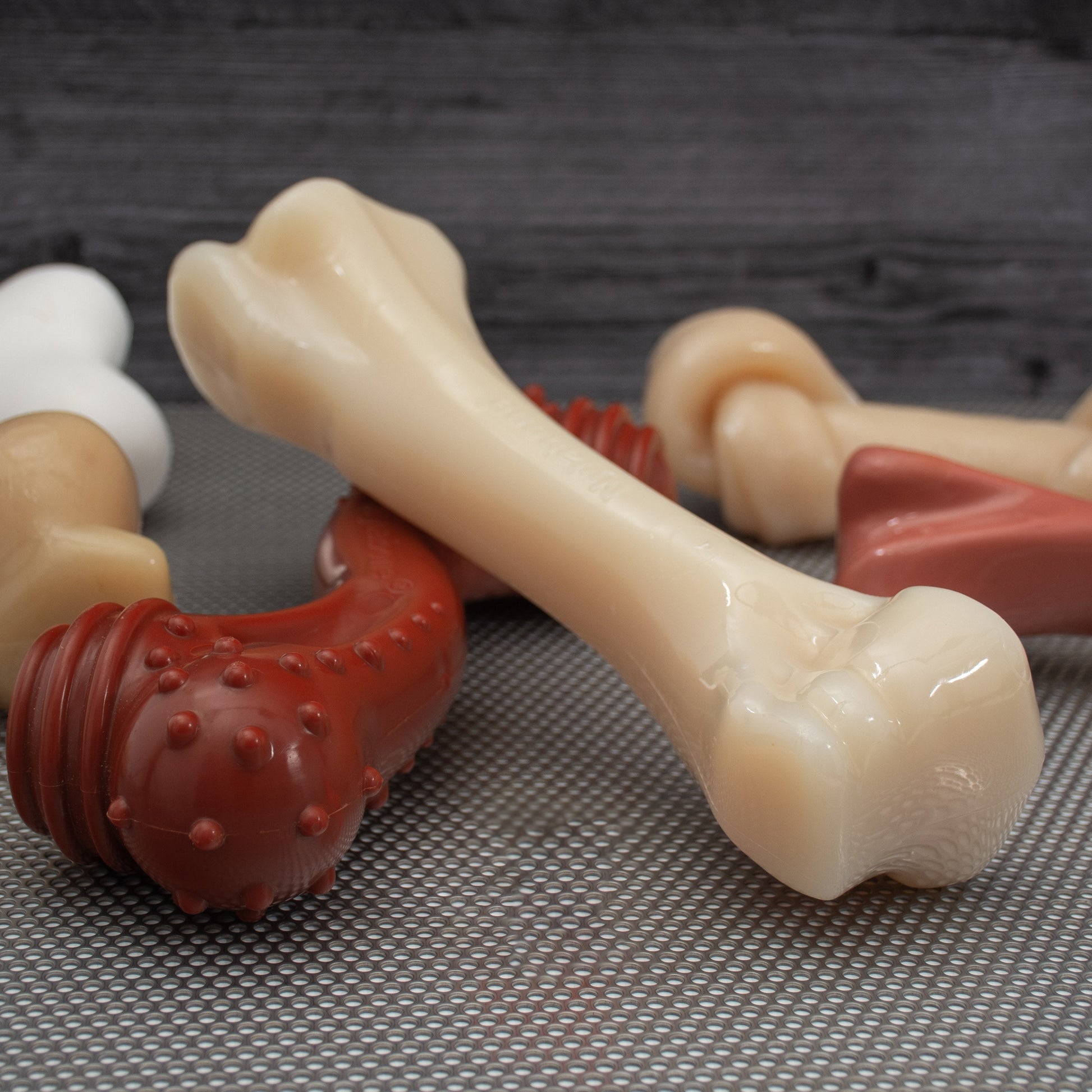 Nylabone Power Chew Knuckle Bone BIG Dog Chew Toy Bacon, view 10