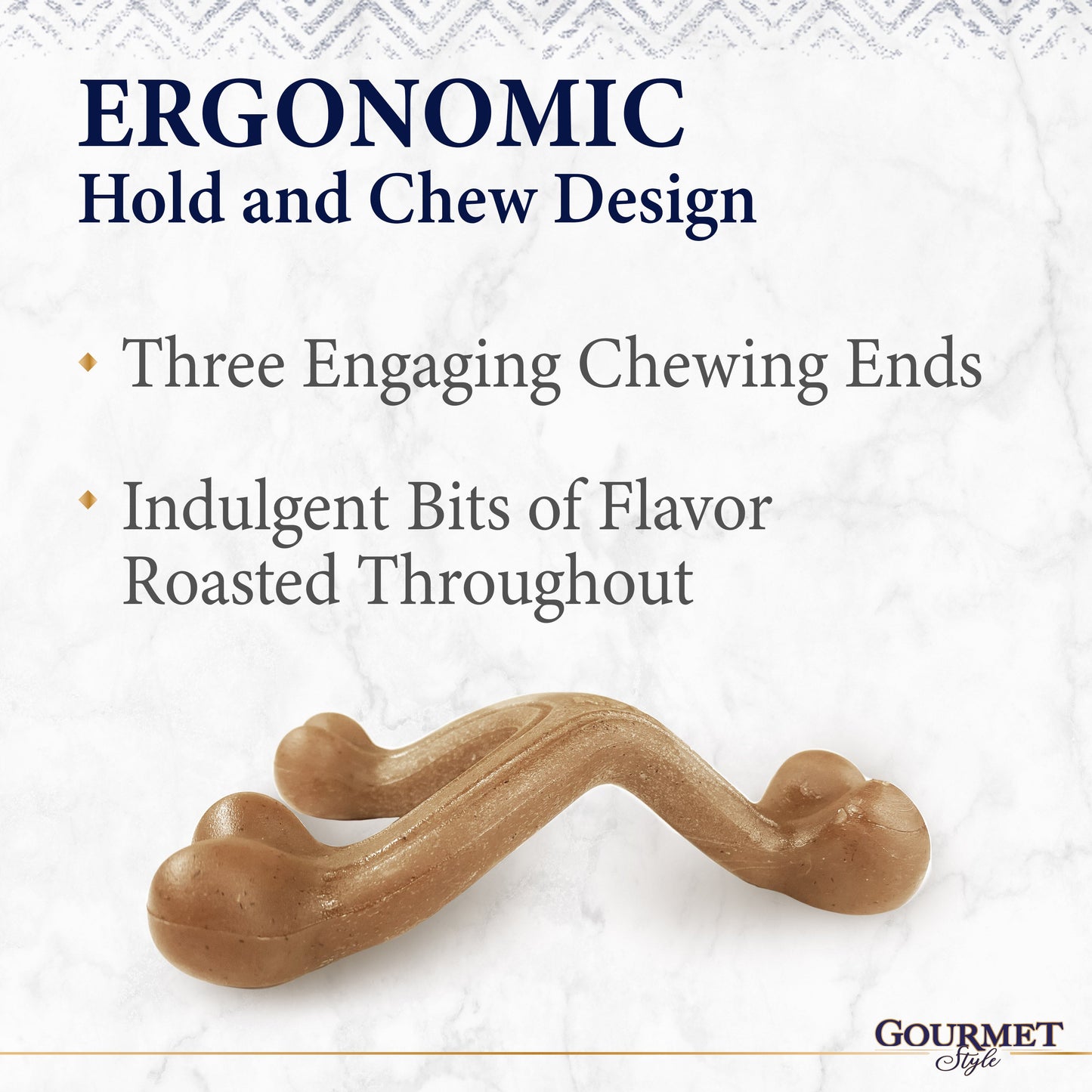 Nylabone Gourmet Style Strong Chew Wishbone Dog Chew Toy Chicken, view 4