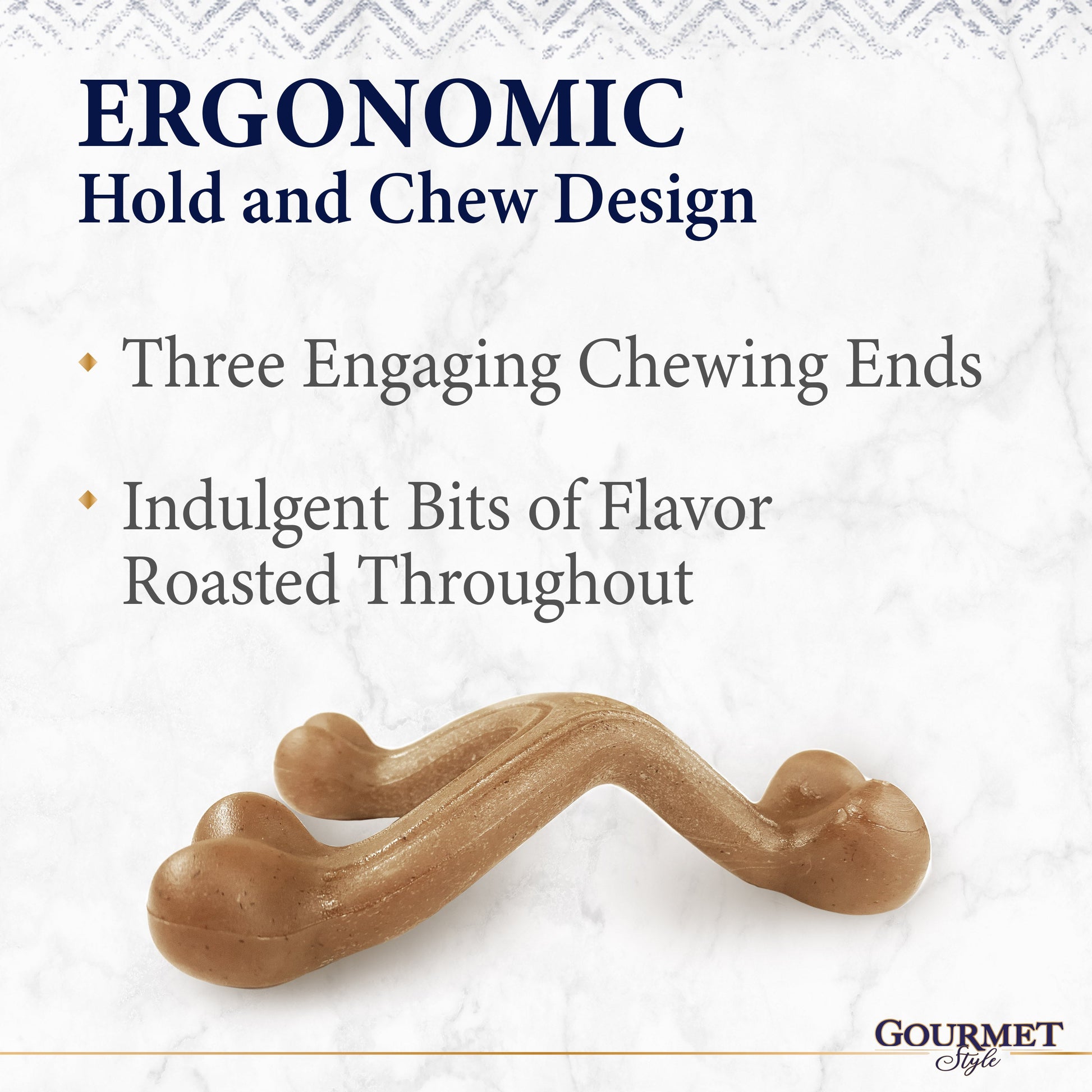 Nylabone Gourmet Style Strong Chew Wishbone Dog Chew Toy Chicken, view 4