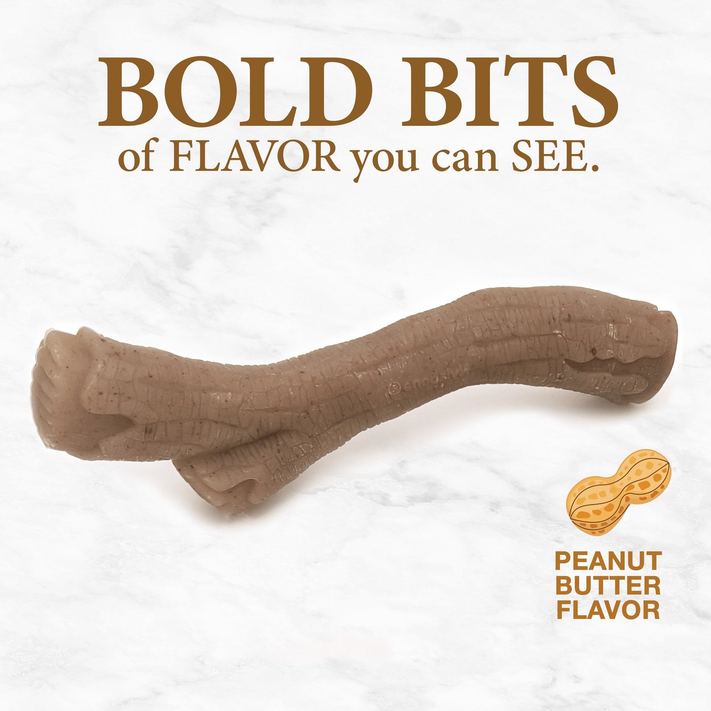 Nylabone Gourmet Style Strong Chew Dog Toy Stick, Peanut Butter, view 3