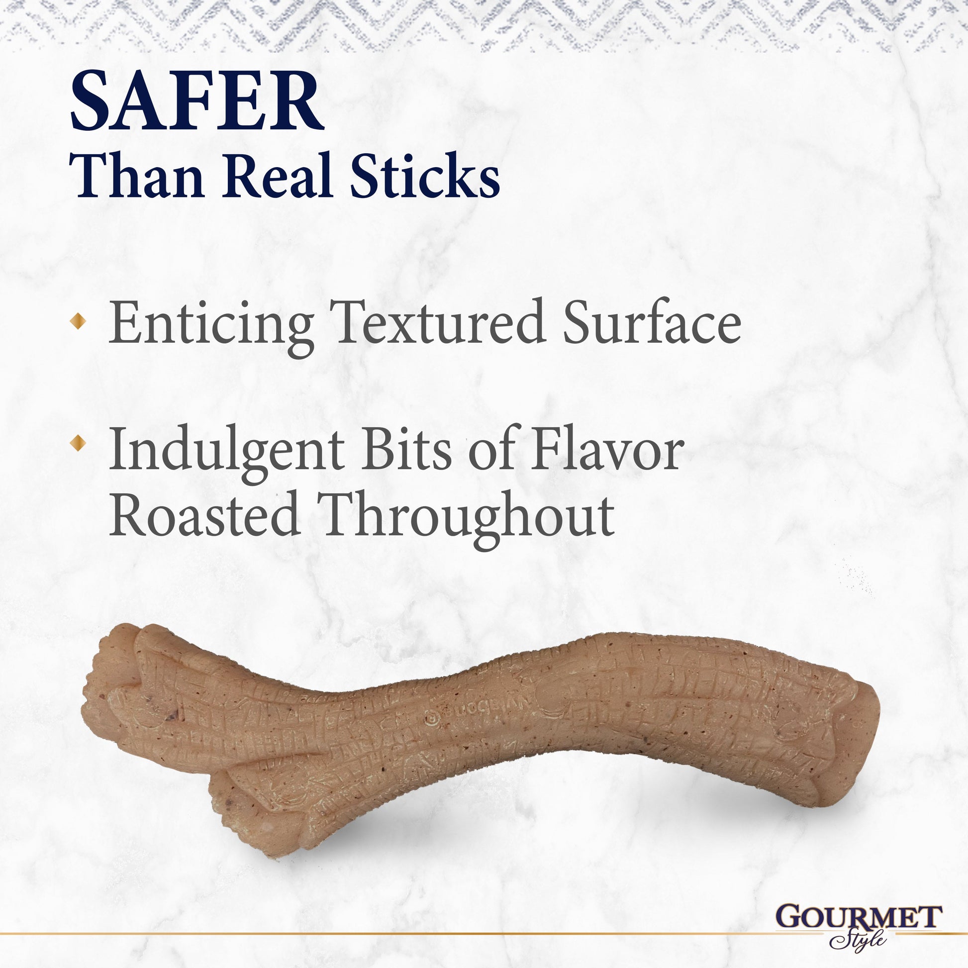 Nylabone Gourmet Style Strong Chew Dog Toy Stick, Peanut Butter, view 5