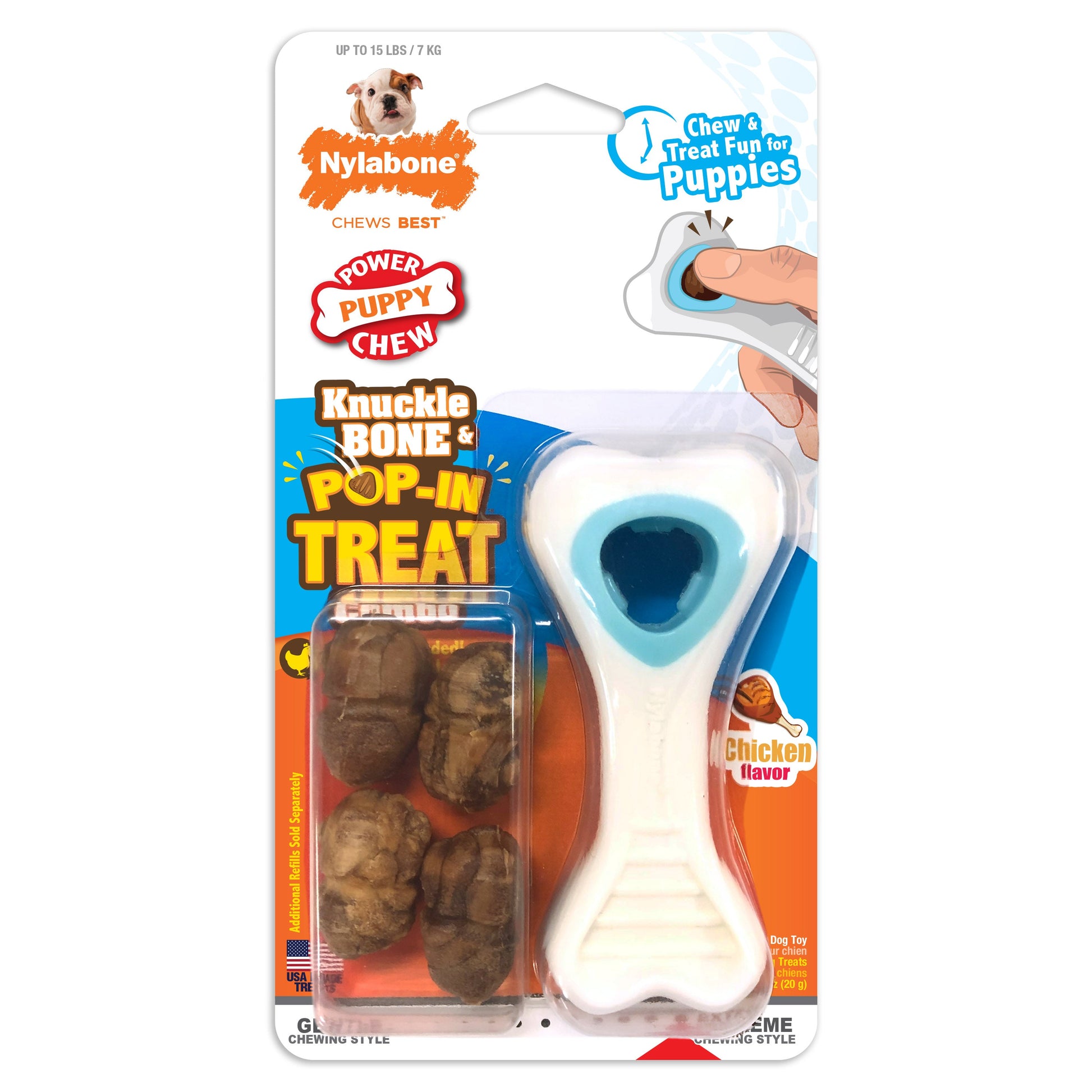 Nylabone Puppy Power Chew Souper Bone PopIn Puppy Treat Dog Toy Combo