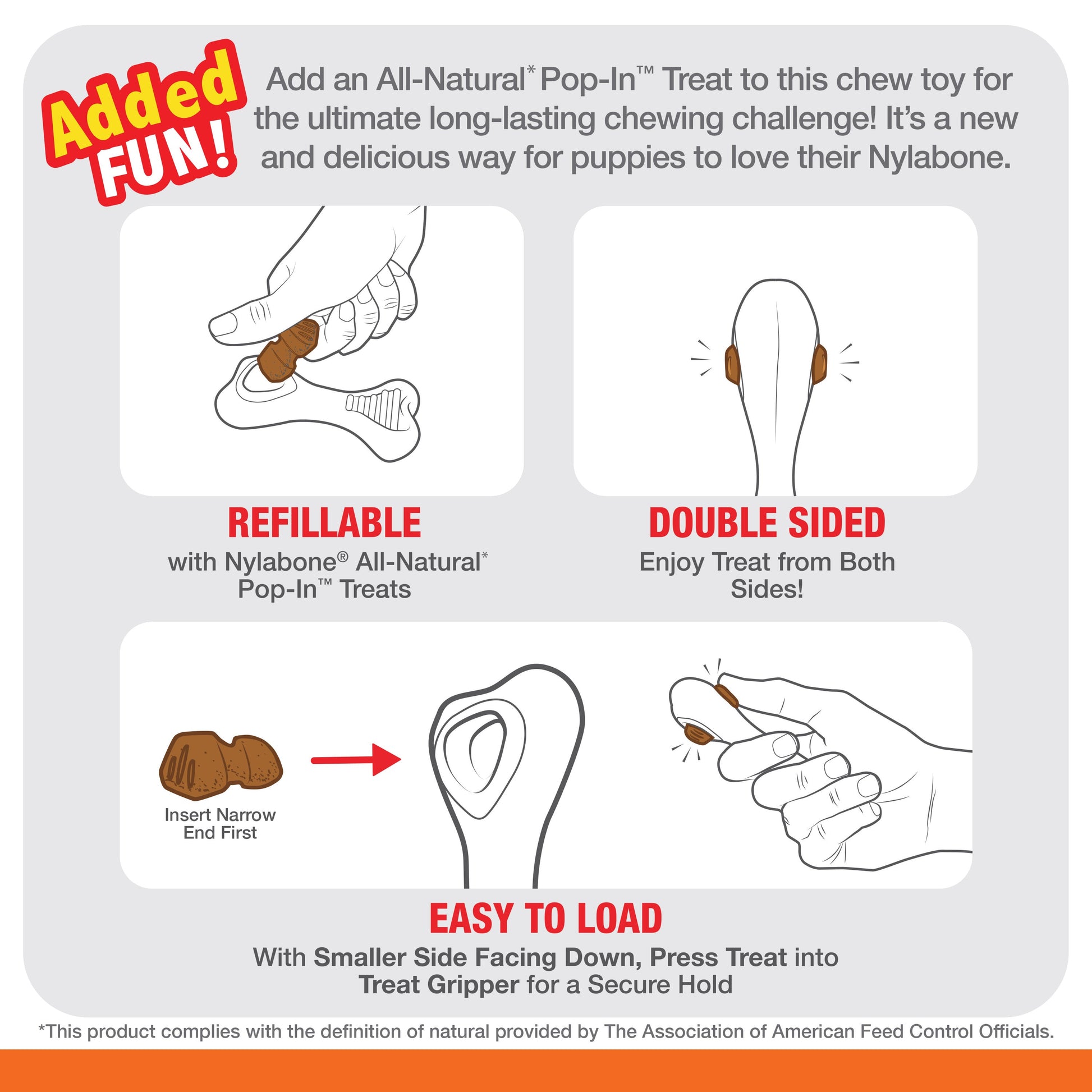 Nylabone Puppy Power Chew Souper Bone PopIn Puppy Treat Dog Toy Combo, view 4