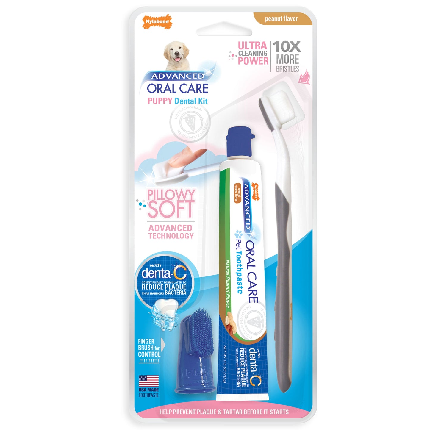 Nylabone Advanced Oral Care Puppy Dental Kit with Pillowy SoftBristle