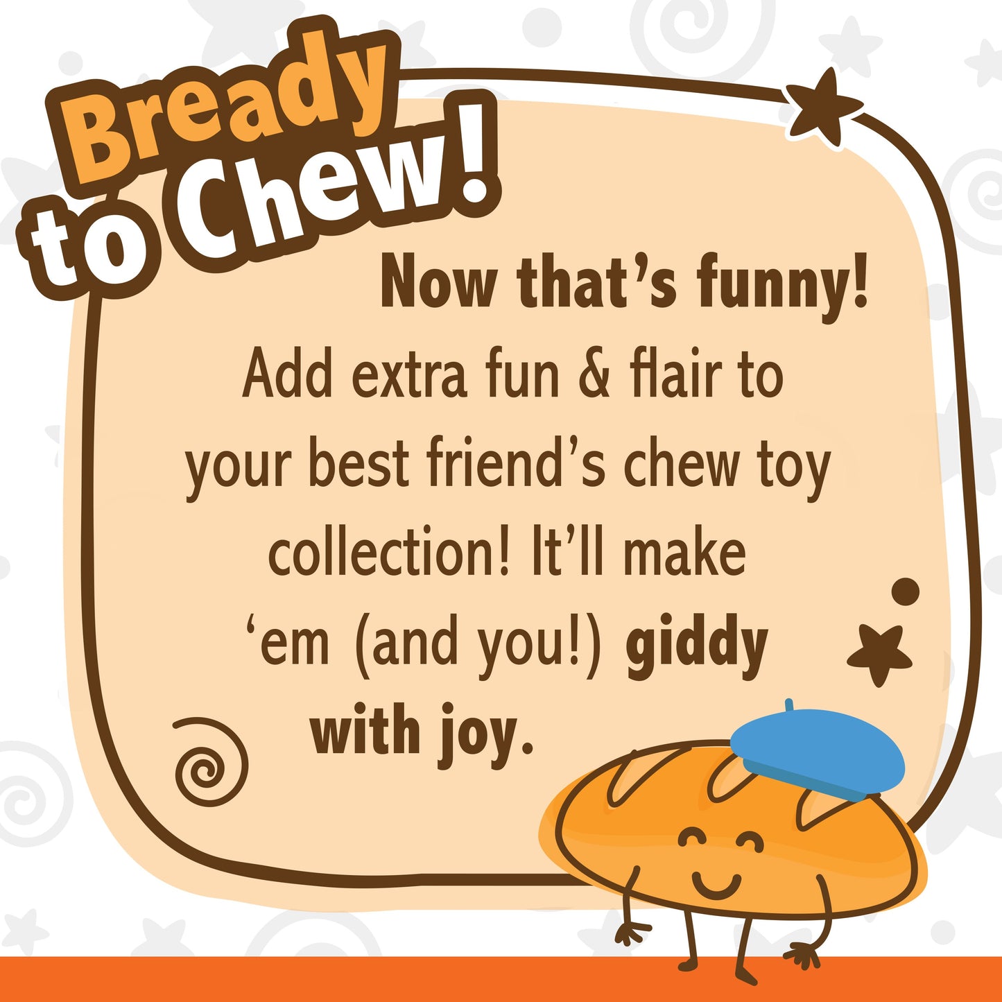 Nylabone Power Chew Baguette Dog Toy Roast Chicken, view 6