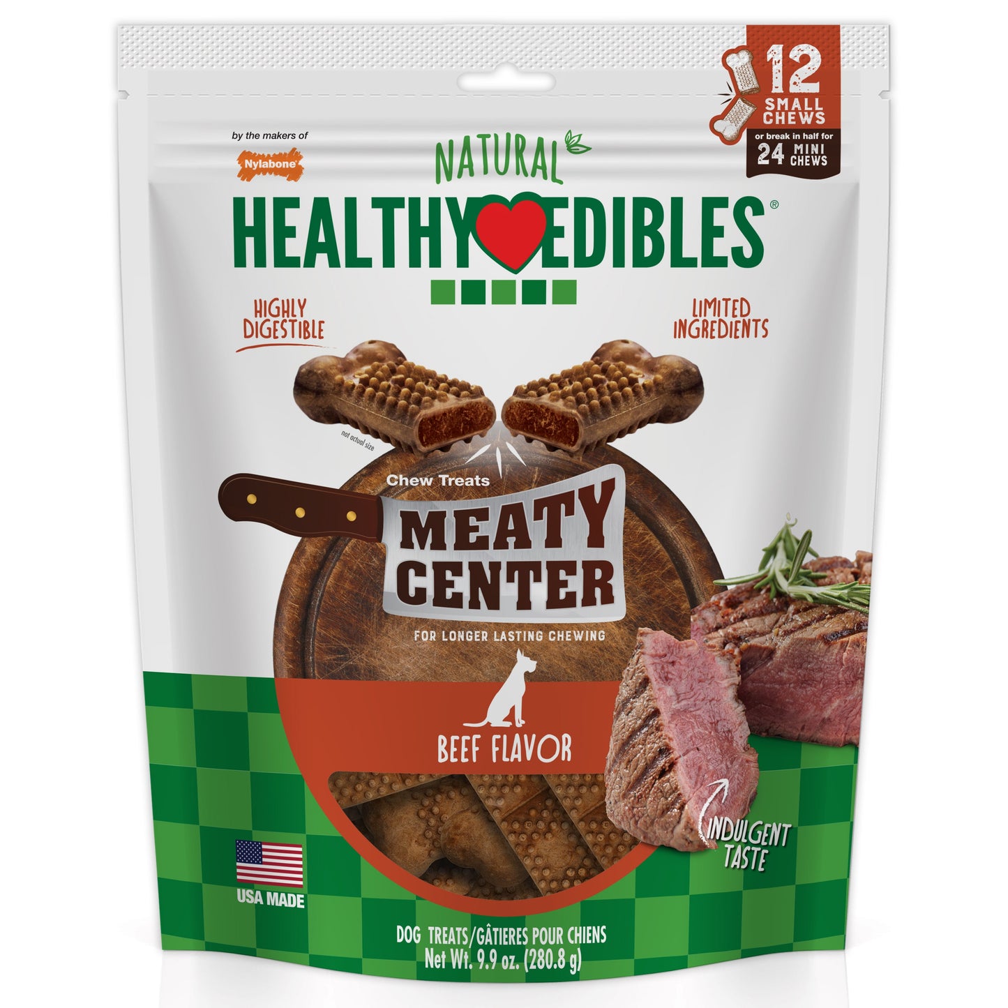 Nylabone Healthy Edibles Meaty Center All-Natural Long Lasting Dog