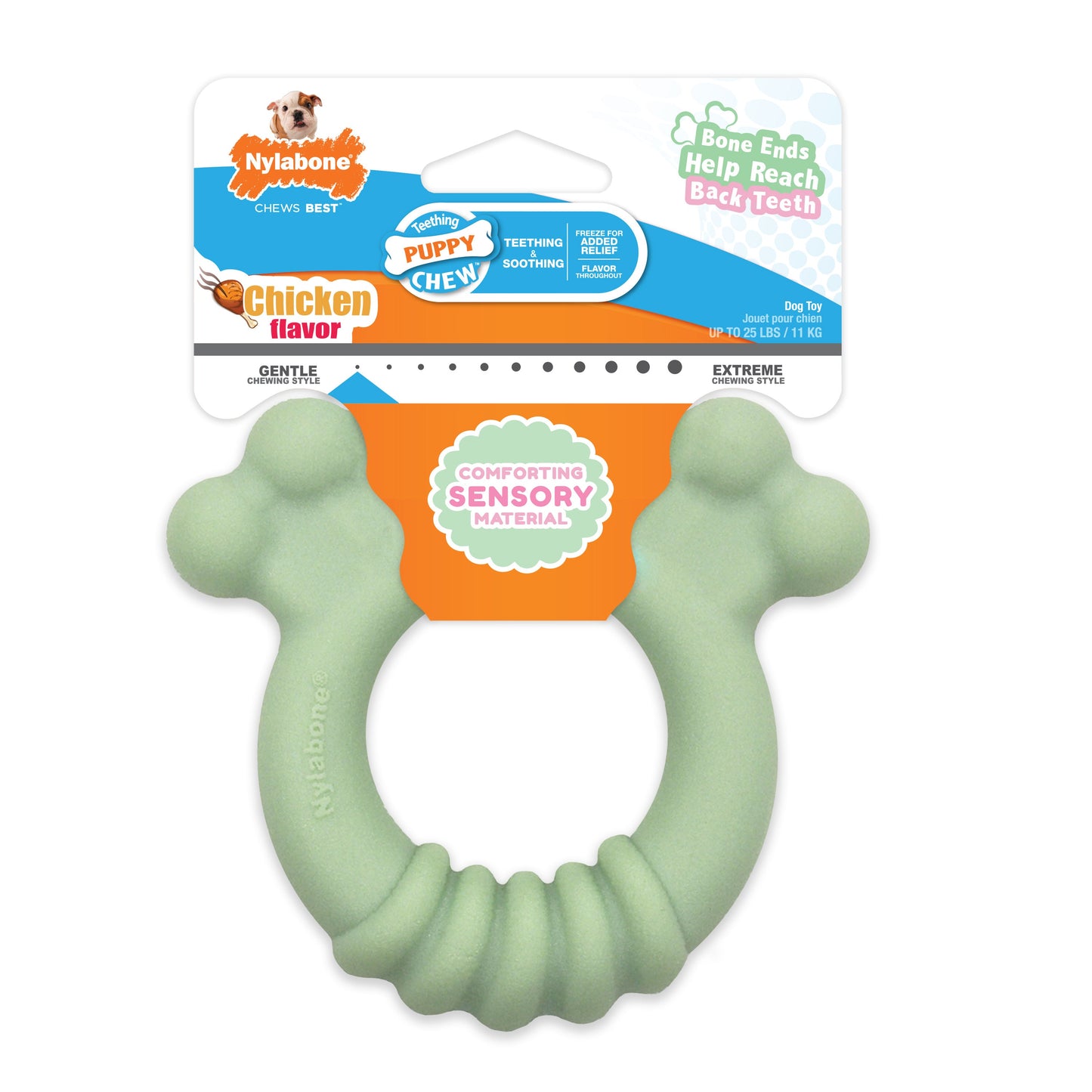 Nylabone Sensory Material Puppy Teething Ring Chicken
