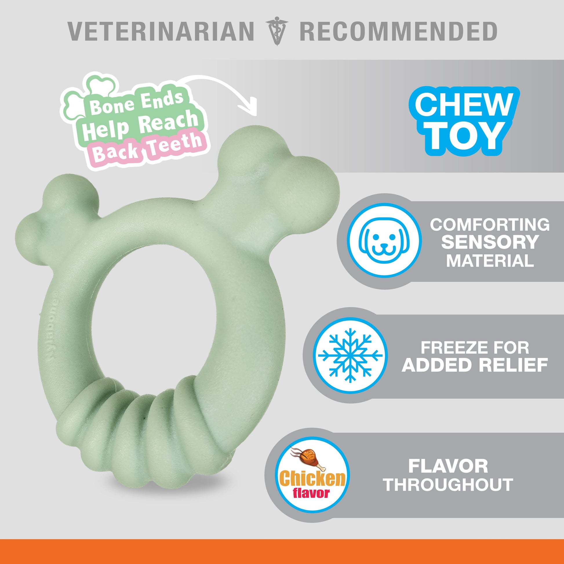 Nylabone Sensory Material Puppy Teething Ring Chicken, view 2