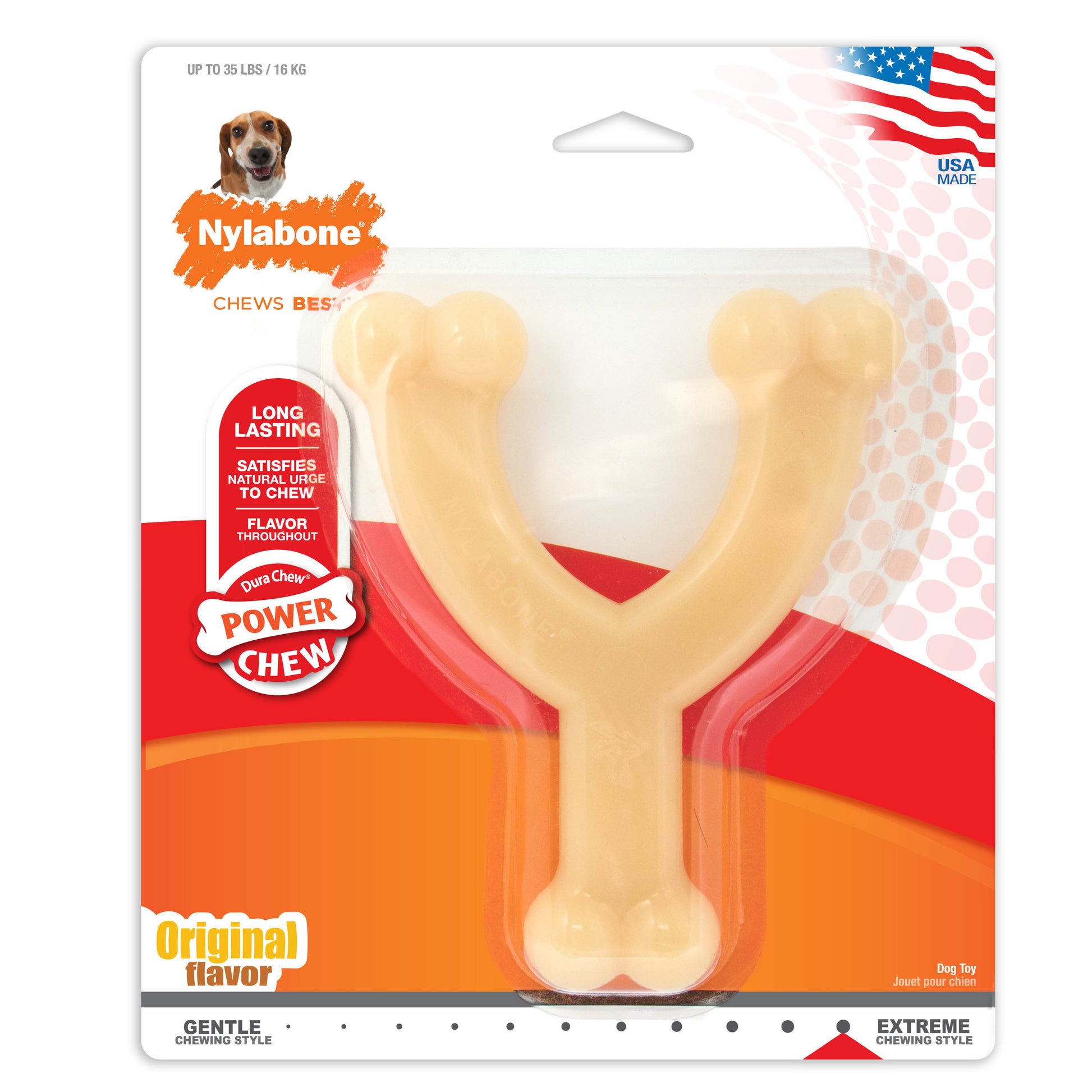 Nylabone Power Chew Original Wishbone Dog Toy Adult Dog Original