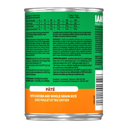 IAMS Proactive Health Paté Adult Wet Dog Food Chicken & Rice 13.2oz Case of 12 - Pets Perfect