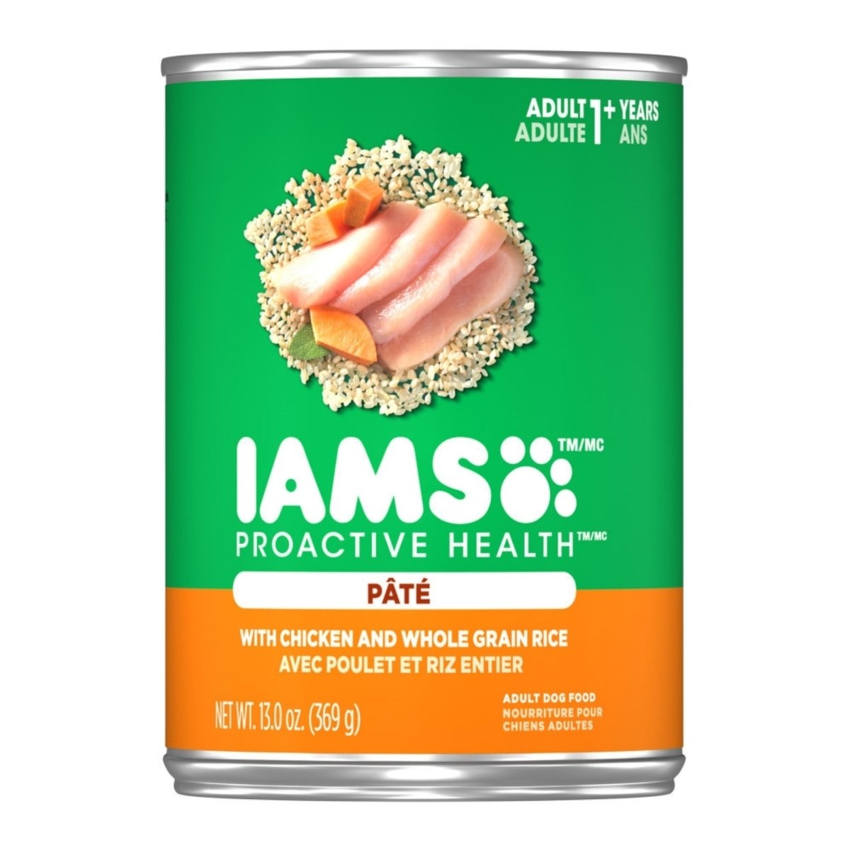 IAMS Proactive Health Paté Adult Wet Dog Food Chicken & Rice 13.2oz Case of 12 - Pets Perfect