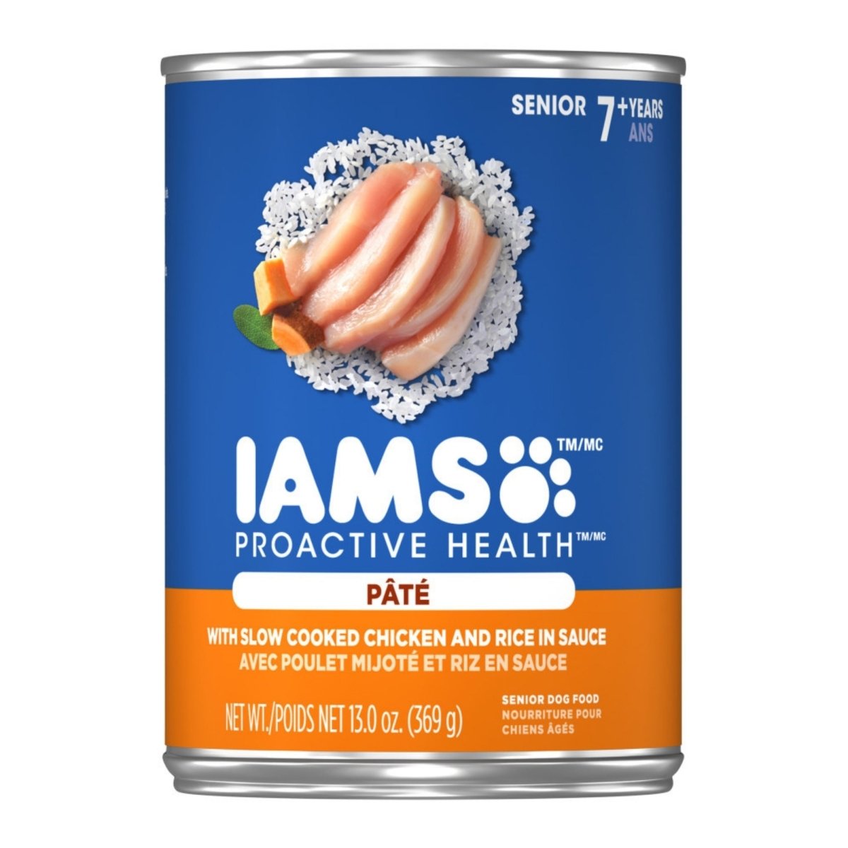 IAMS Proactive Health Paté Senior Wet Dog Food Chicken & Rice 12.3oz - Pets Perfect