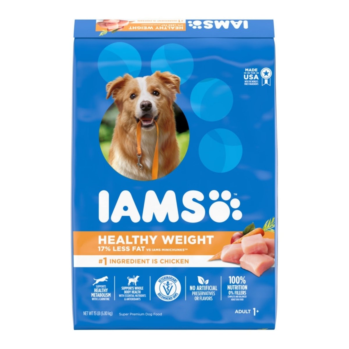 IAMS Healthy Weight Adult Dry Dog Food Chicken 15lb - Pets Perfect