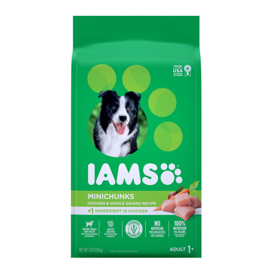 IAMS Minichunks Small Kibble High Protein Adult Dry Dog Food Real