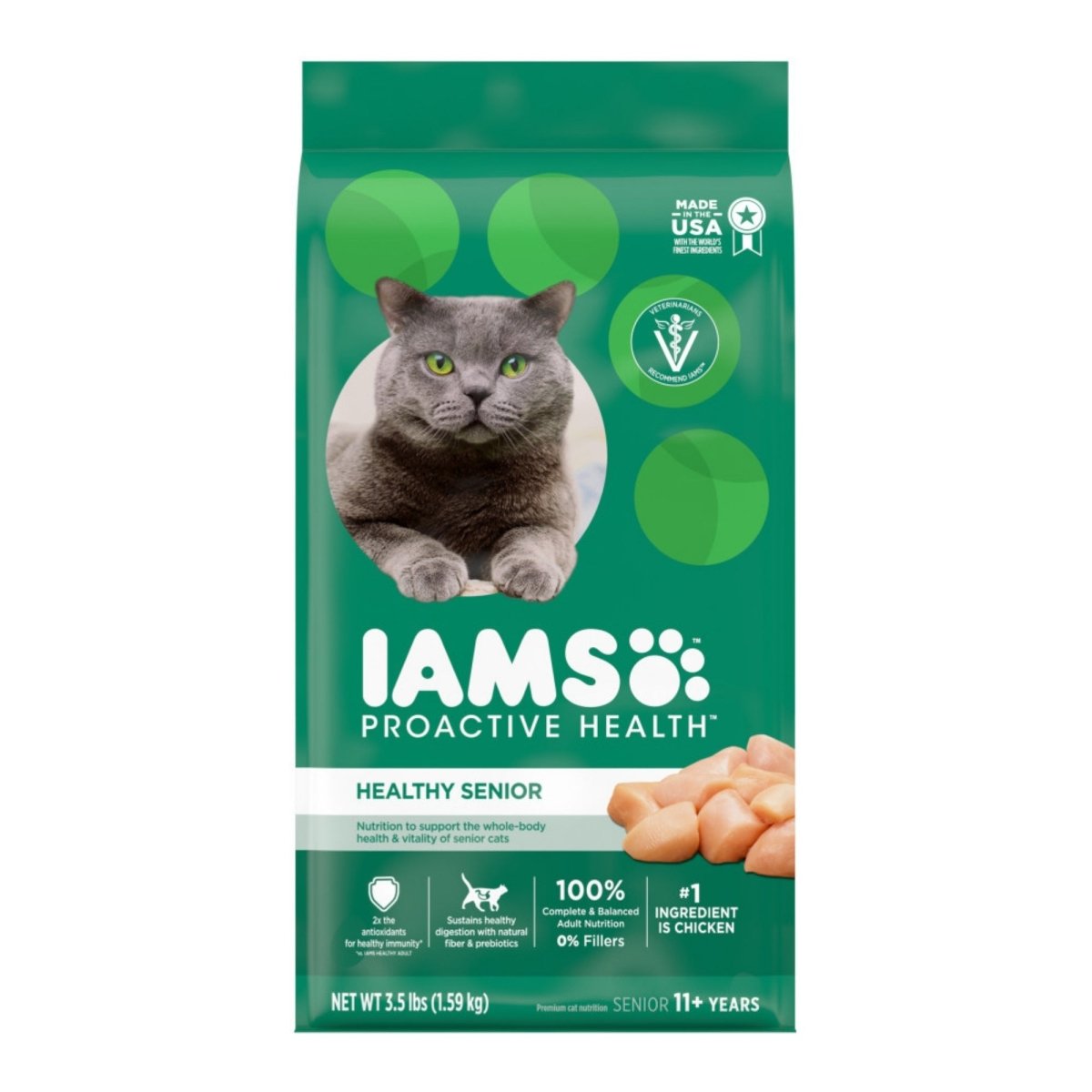IAMS Proactive Health Senior Dry Cat Food Chicken 3.5lb - Pets Perfect