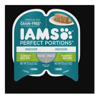 IAMS Perfect Portions GF Indoor Adult Wet Cat Food, Turkey Pate, 24 ct