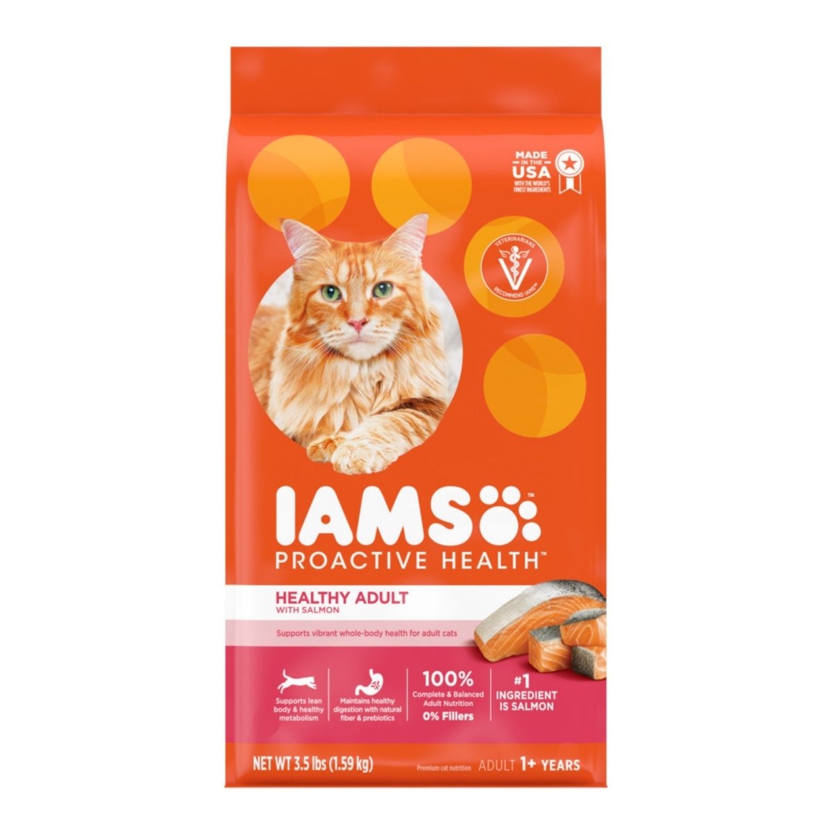IAMS Proactive Health Adult Dry Cat Food Salmon 3.5lb - Pets Perfect
