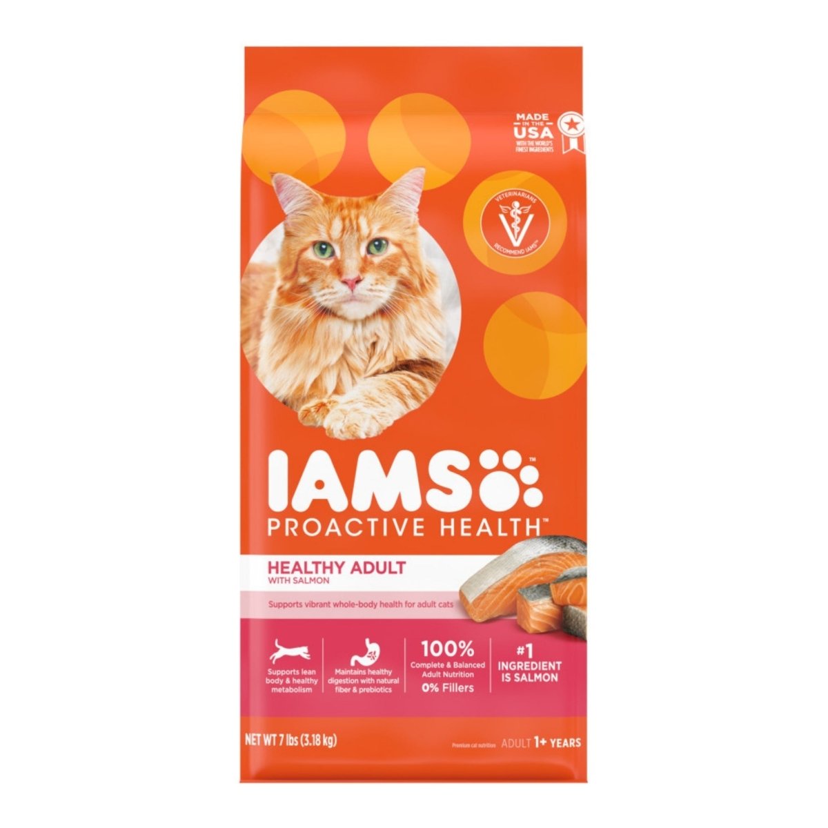 IAMS Proactive Health Adult Dry Cat Food Salmon 7lb - Pets Perfect
