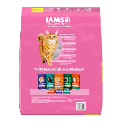 IAMS Proactive Health Sensitive Digestion & Skin Adult Dry Cat Food Turkey 13lb - Pets Perfect