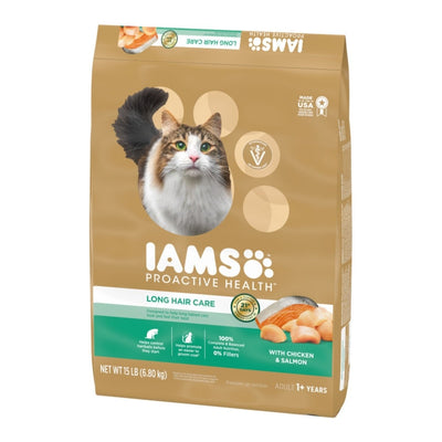 IAMS ProActive Health Long Hair Adult Dry Cat Food, 15 lb