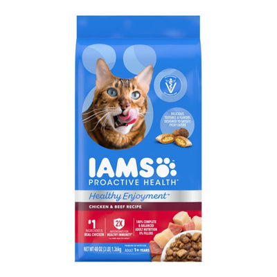 IAMS Healthy Enjoyment Adult Dry Cat Food - Chicken and Beef, 3 lb