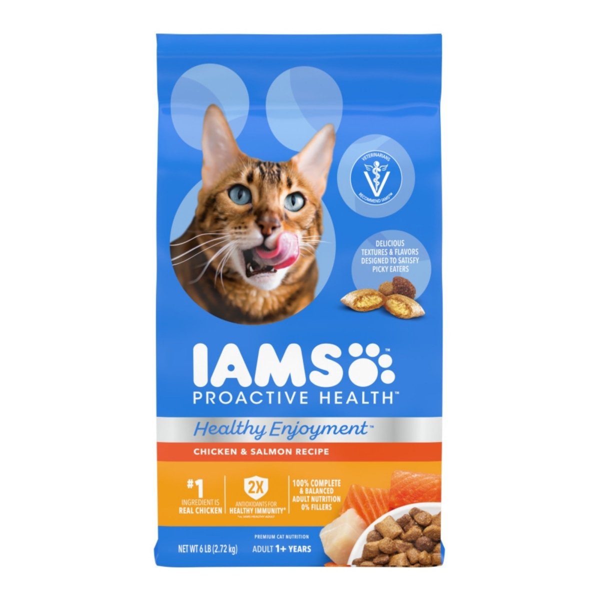 IAMS ProActive Health Healthy Enjoyment Dry Cat Food Chicken & Salmon 6lb - Pets Perfect